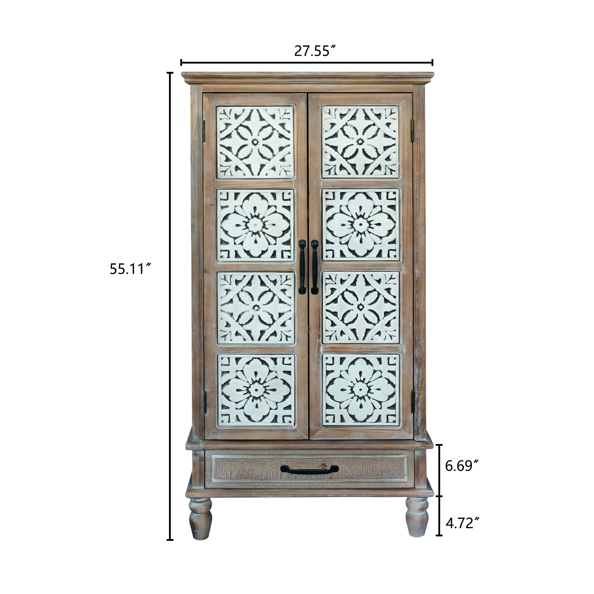 55.12" Tall Tower Storage Cabinet - Rustic Fir Wood Pantry - Image 6
