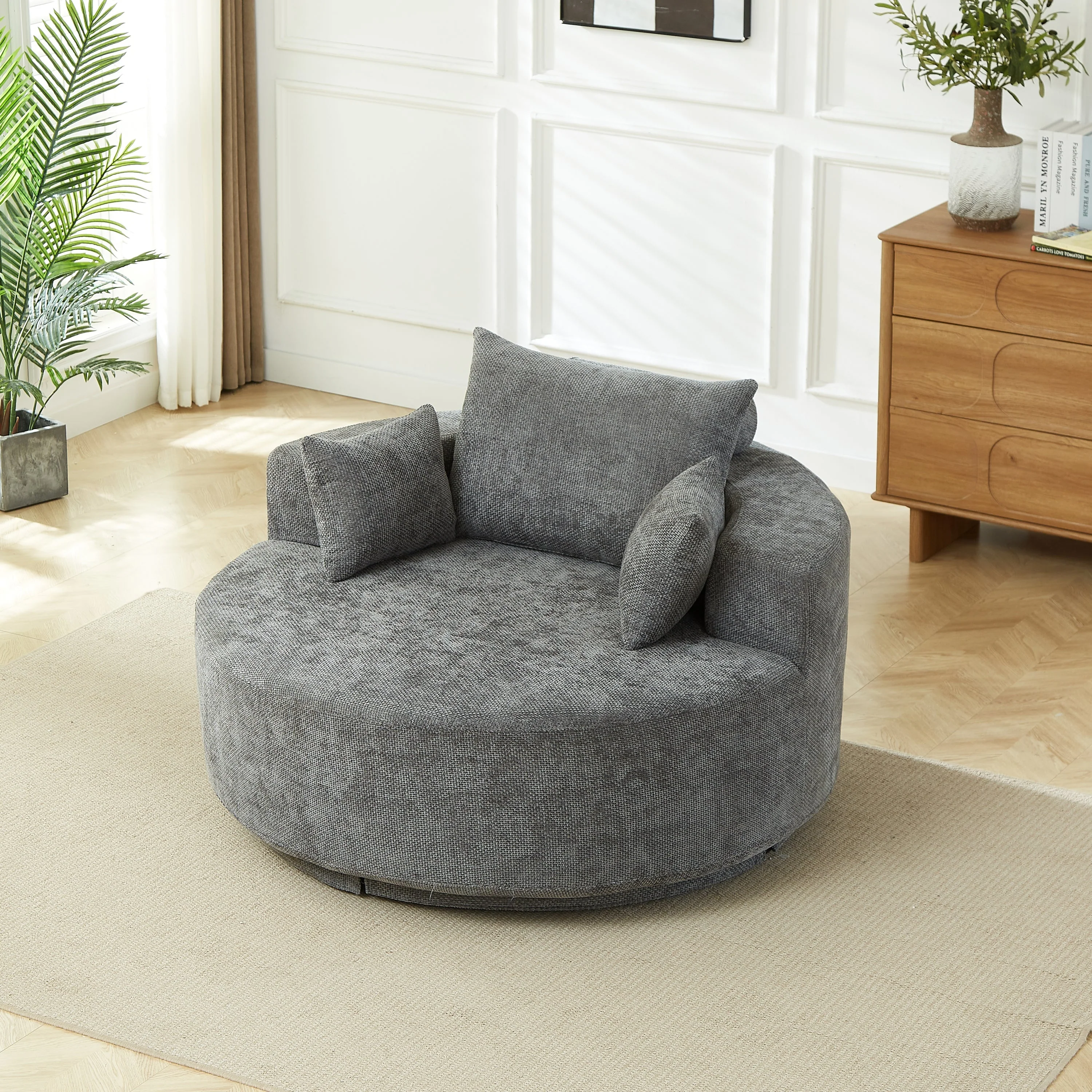 55'' Chenille Foam Single Swivel Chair - Image 14