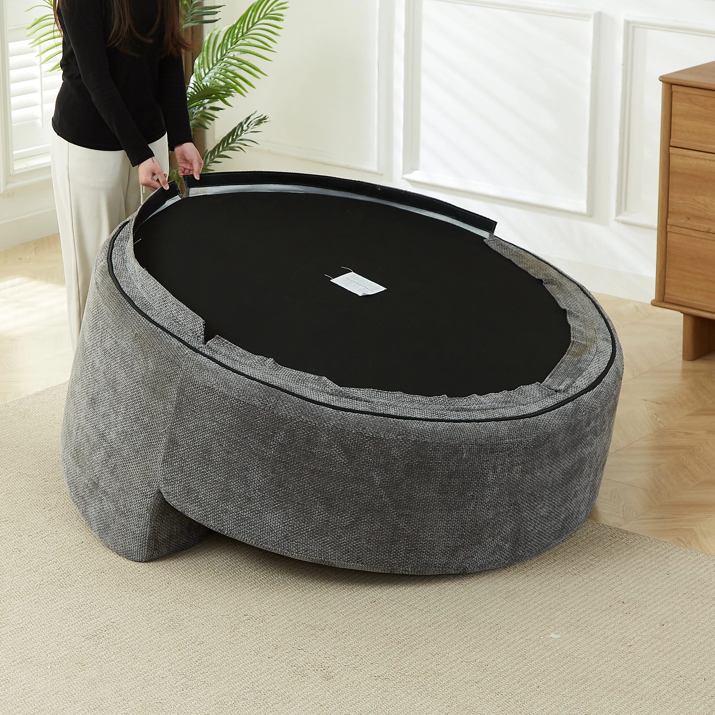 55'' Chenille Foam Single Swivel Chair - Image 2