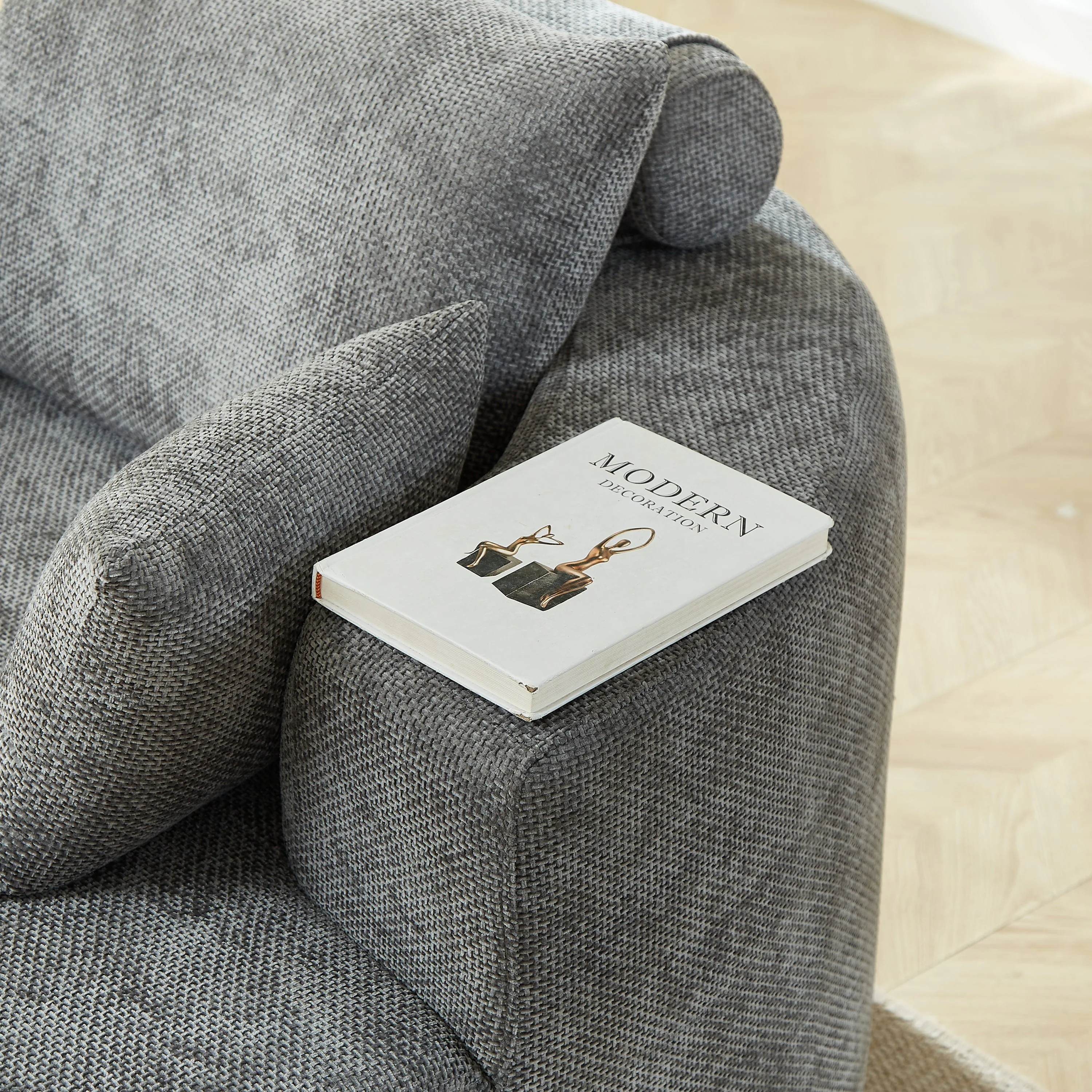 55'' Chenille Foam Single Swivel Chair - Image 3