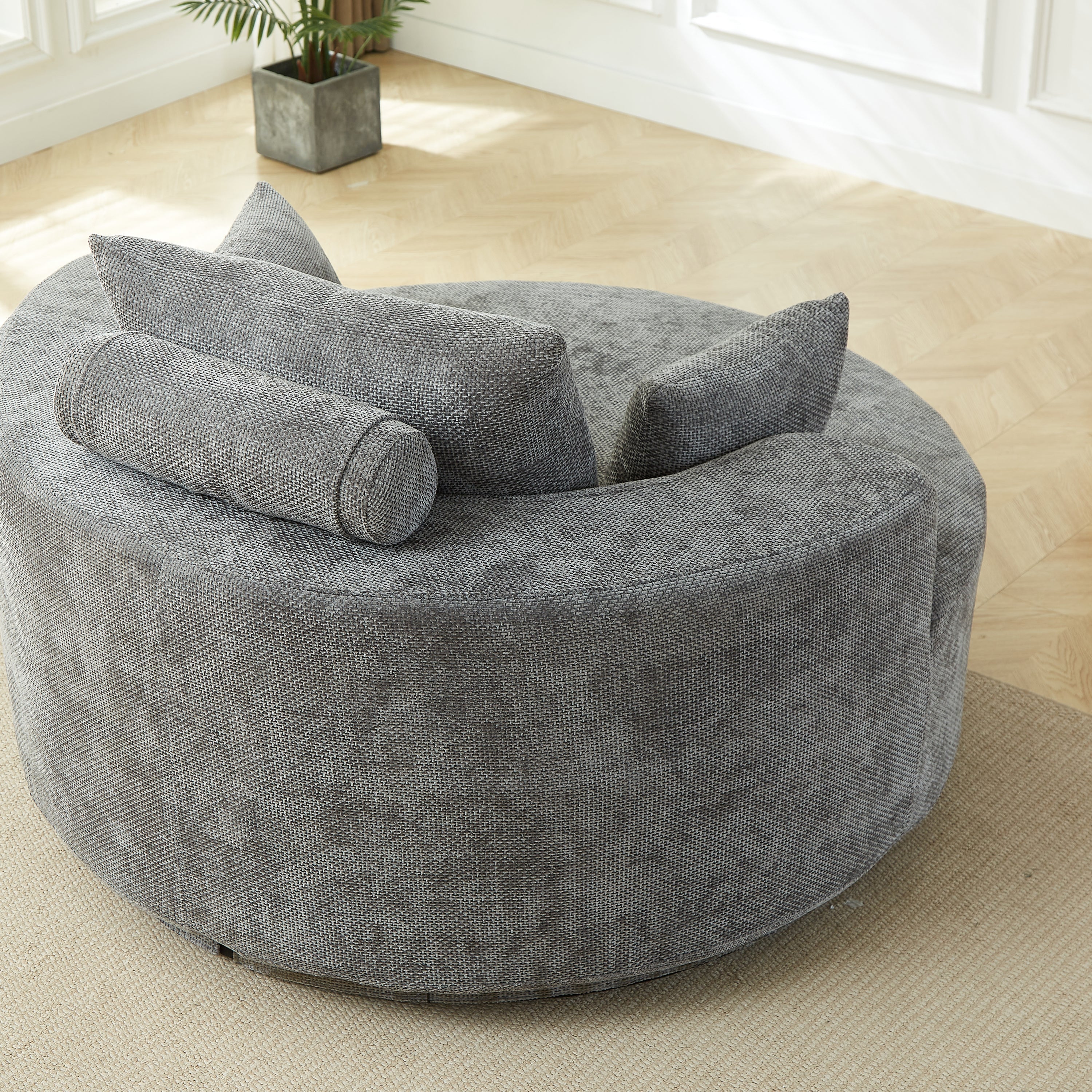 55'' Chenille Foam Single Swivel Chair - Image 4