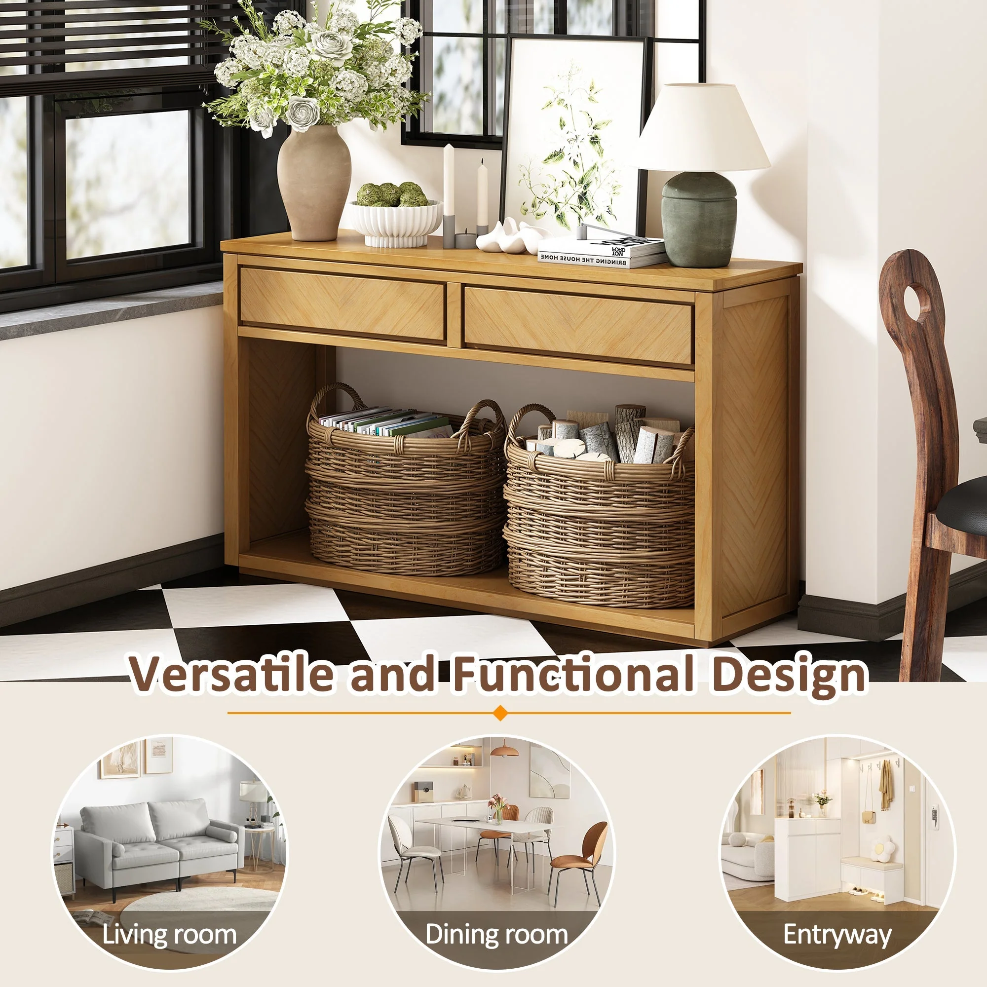 55' Console Table Natural - Image 7