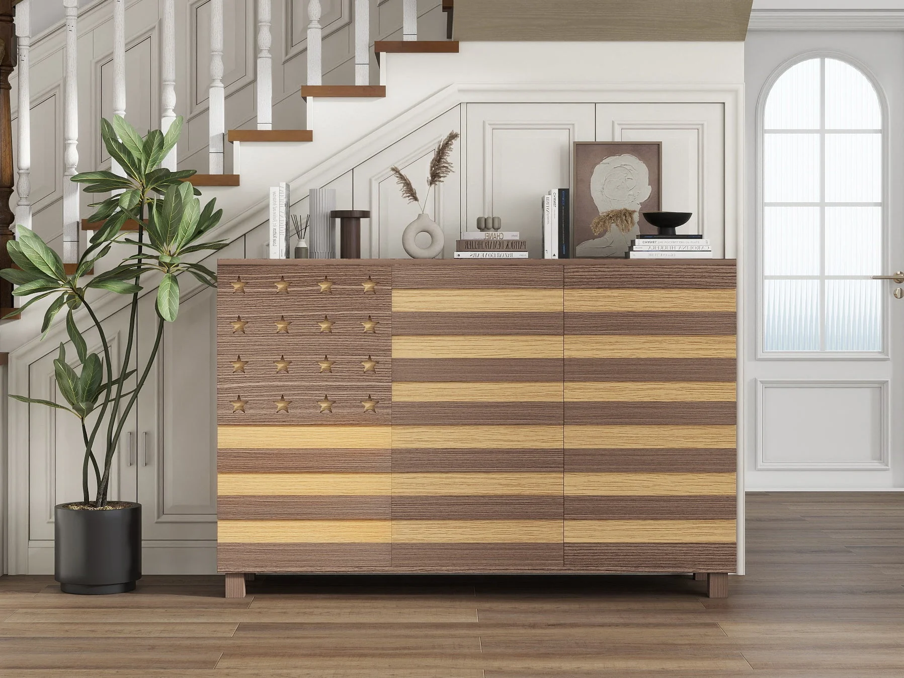 55-Inch Hand-Carved Buffet Sideboard Cabinet - Image 12