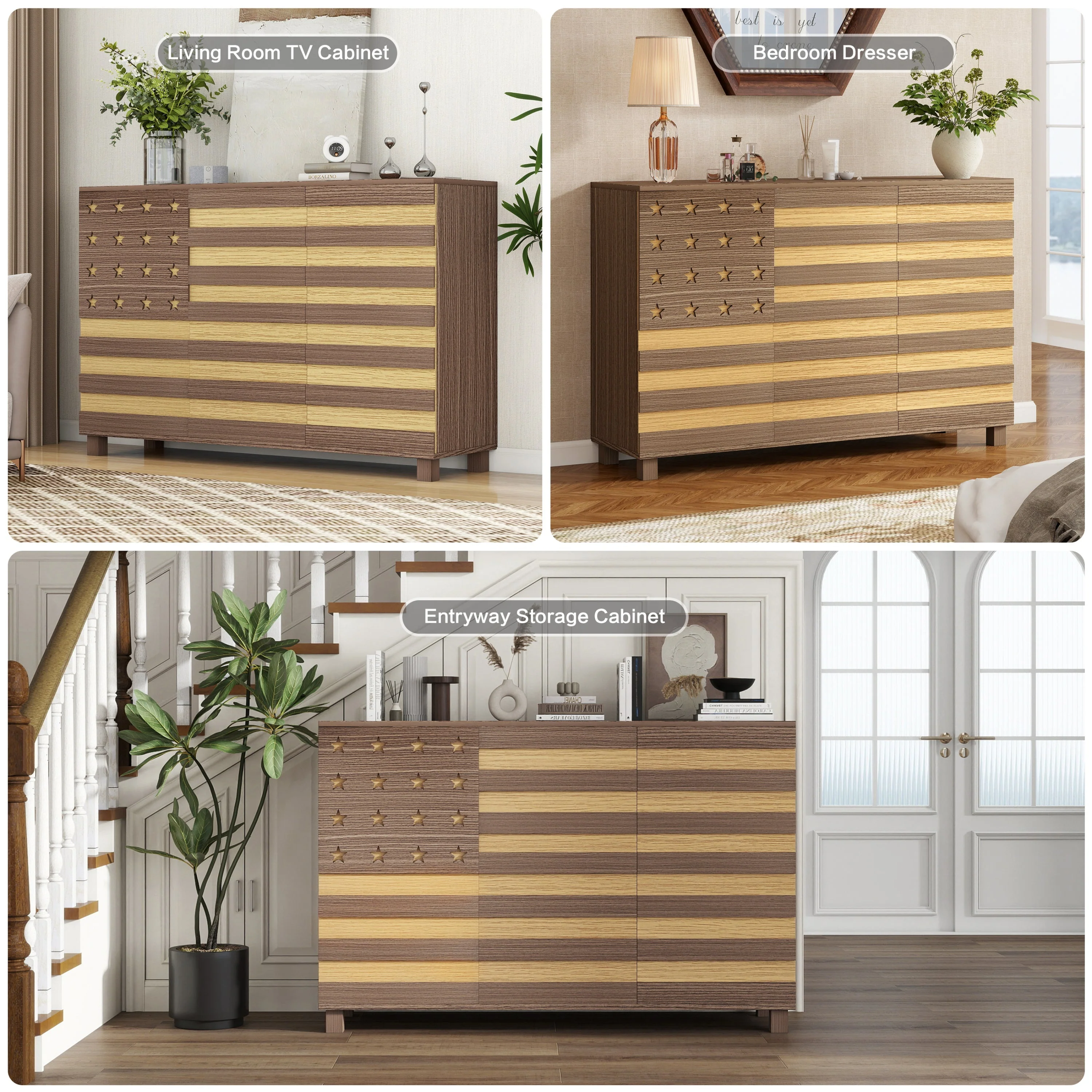 55-Inch Hand-Carved Buffet Sideboard Cabinet - Image 8
