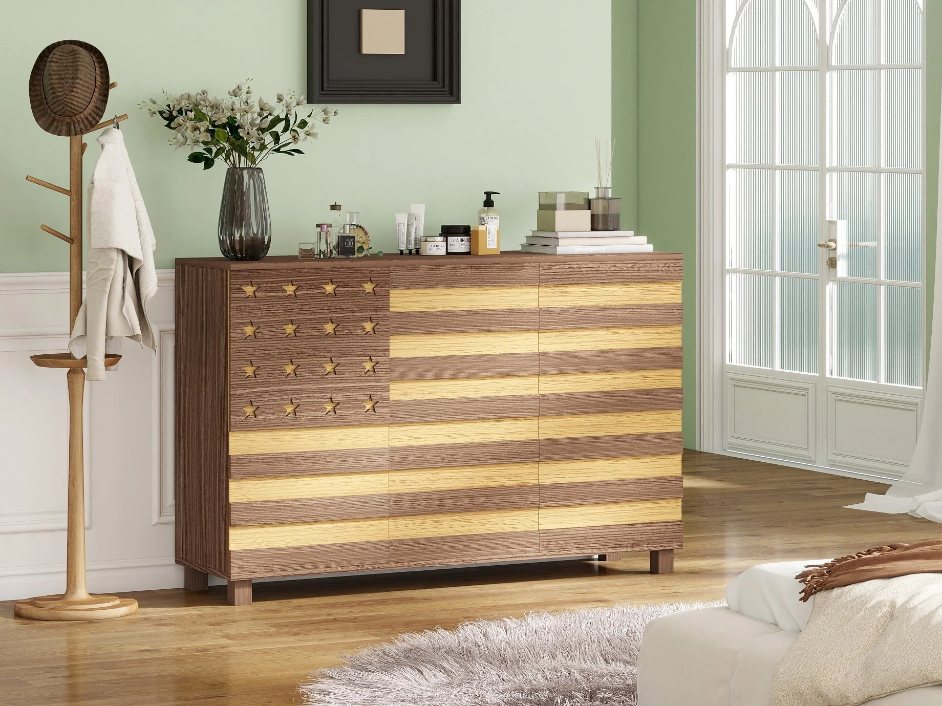 55-Inch Hand-Carved Buffet Sideboard Cabinet - Image 9