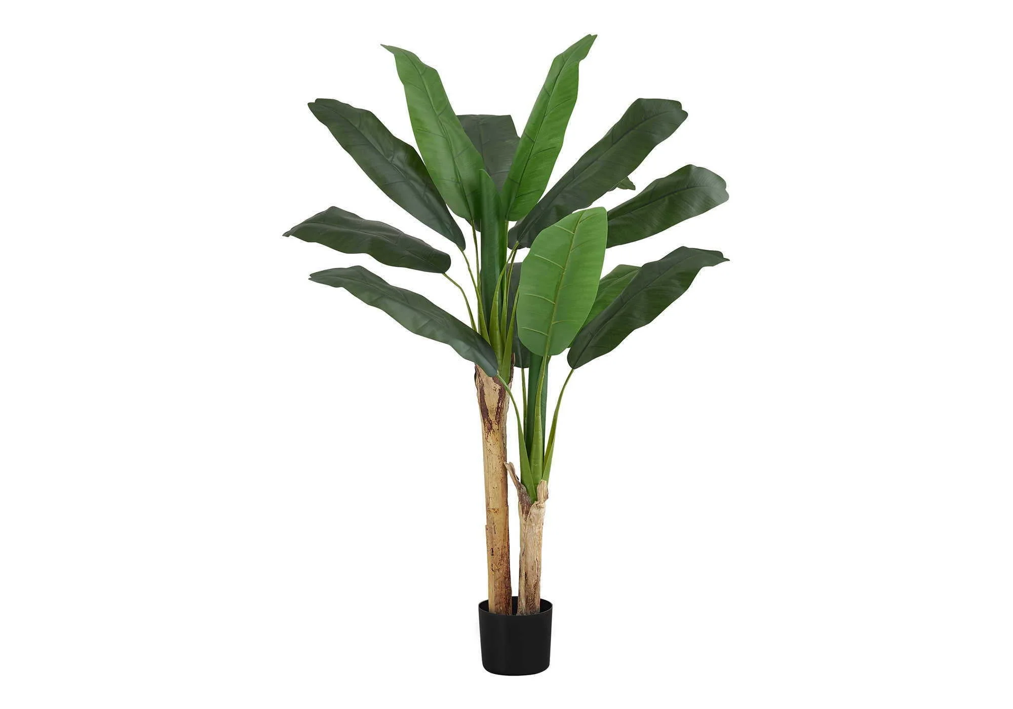 55" Tall, Artificial Plant, Banana Tree, Indoor, Faux, Fake, Floor, Greenery, Potted, Real Touch, Decorative - Green / Black - Image 2