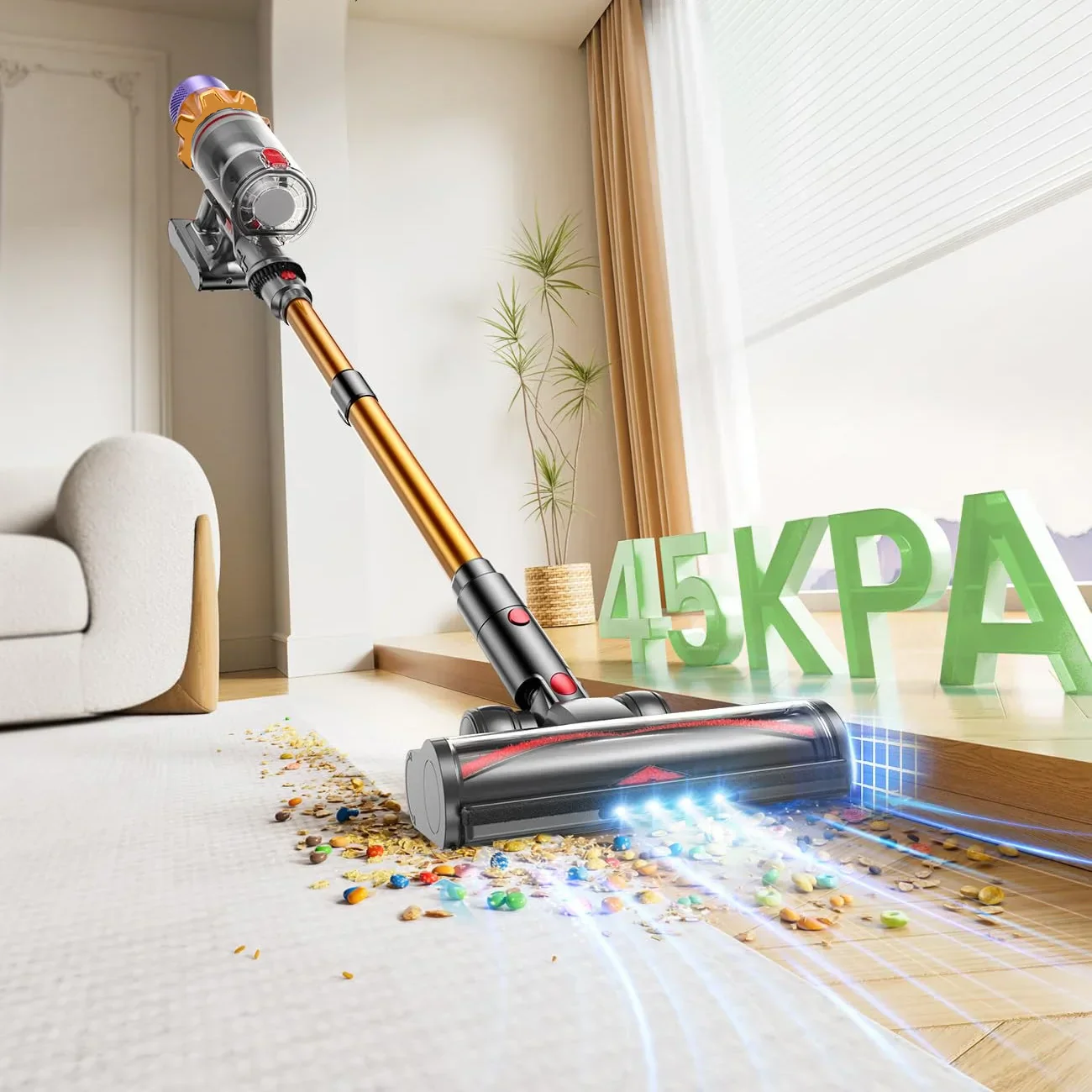 550W Cordless Vacuum Cleaner 45000Pa Powerful Brushless Motor Handheld Home - Image 3