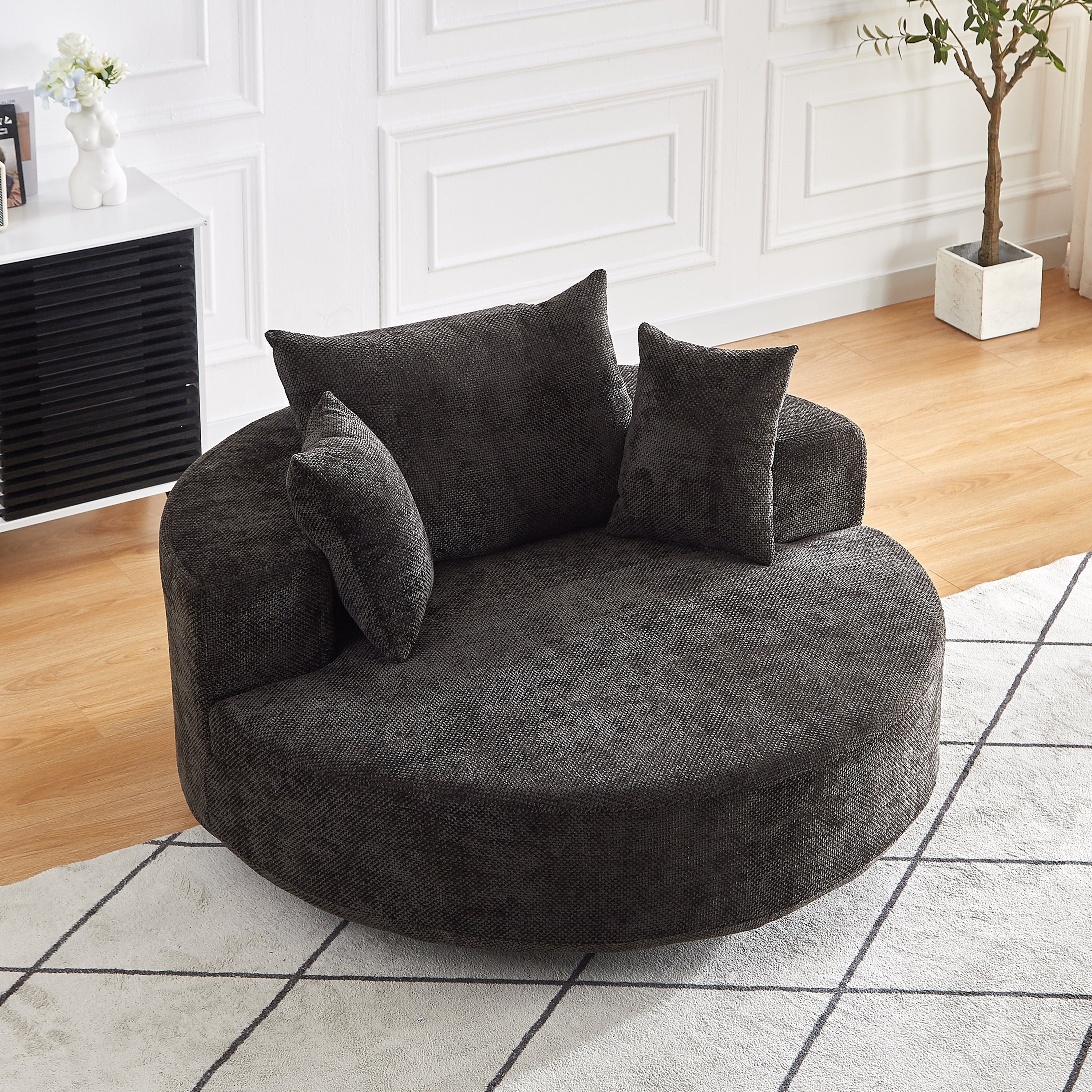 55''L Chenille Foam Single Swivel Chair - Image 10