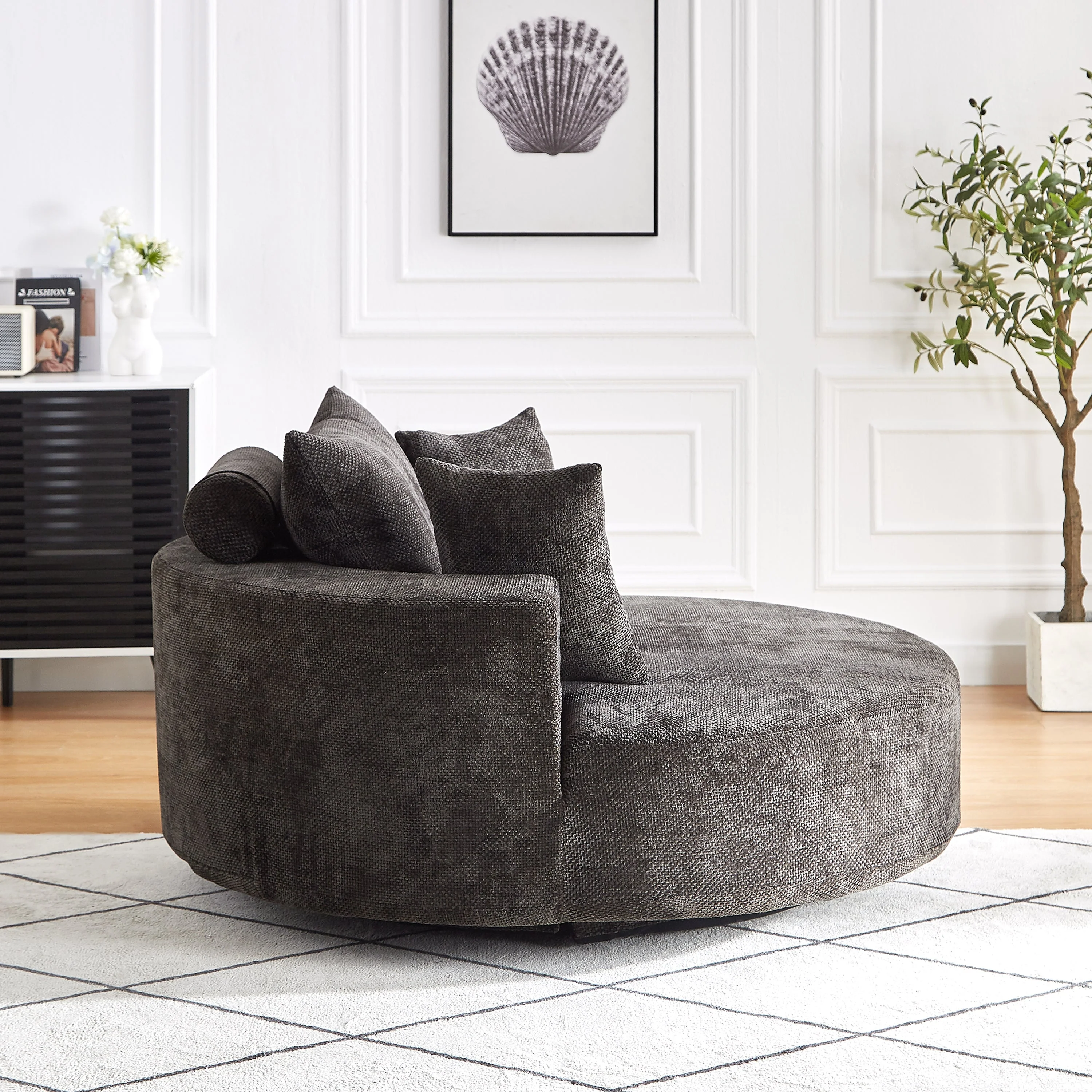 55''L Chenille Foam Single Swivel Chair - Image 16