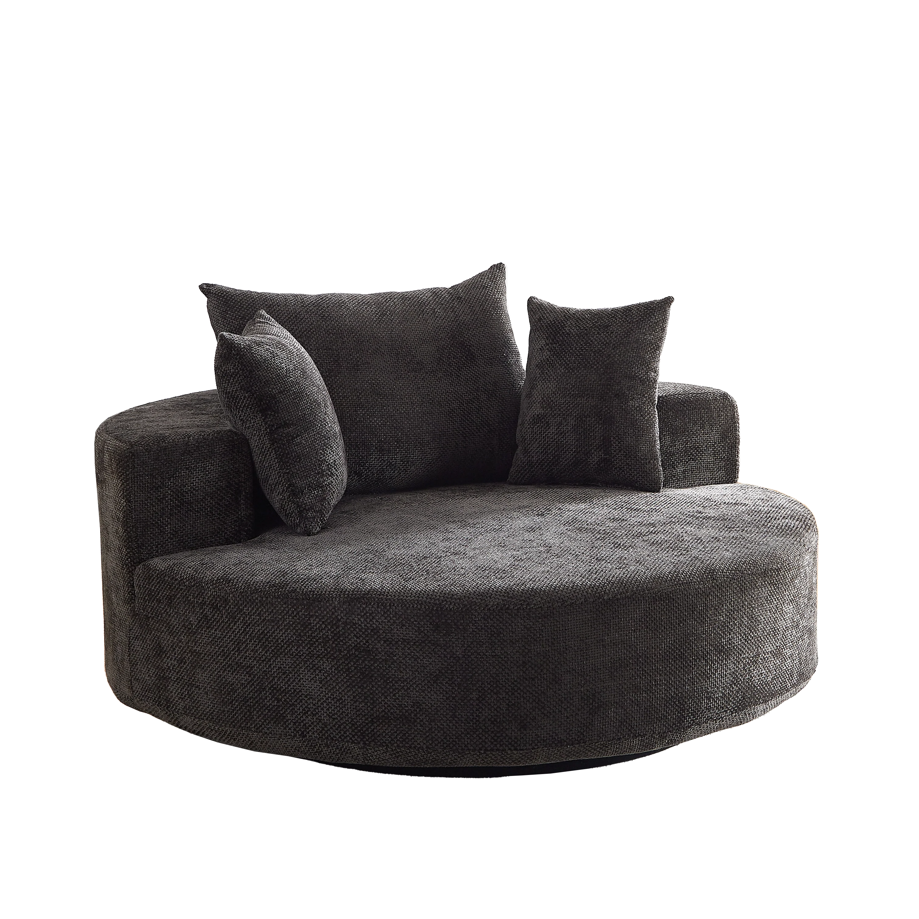 55''L Chenille Foam Single Swivel Chair - Image 3