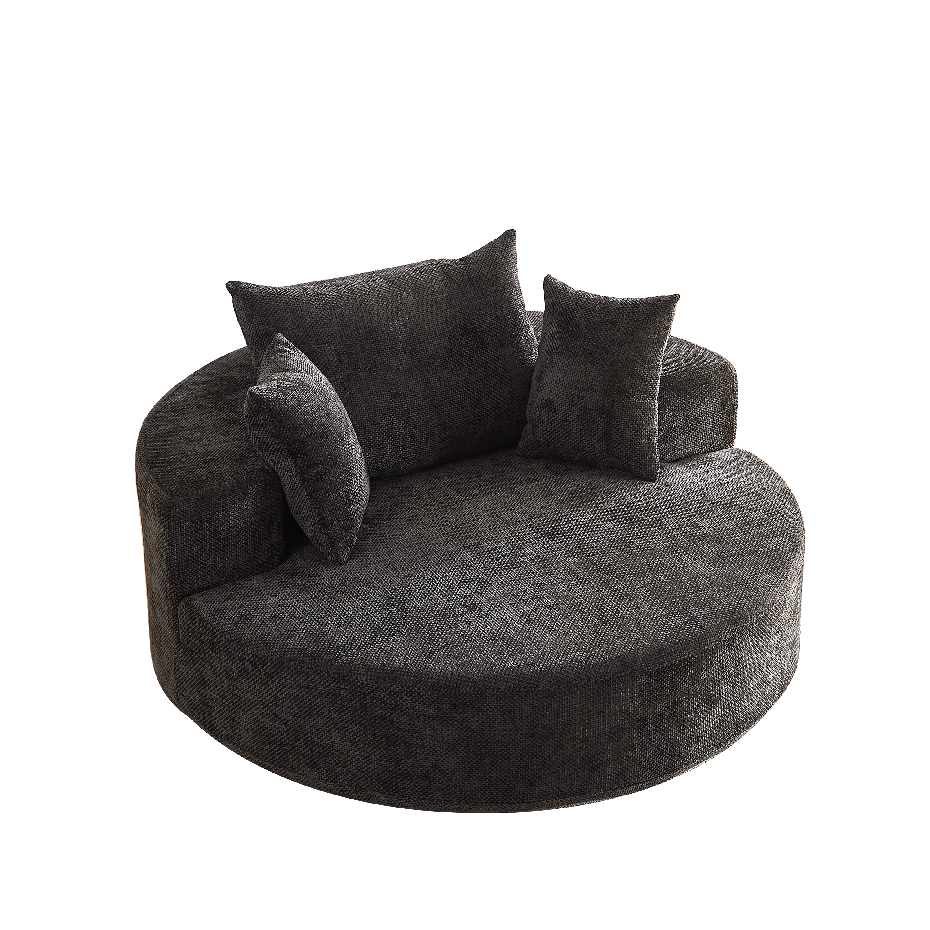 55''L Chenille Foam Single Swivel Chair - Image 4