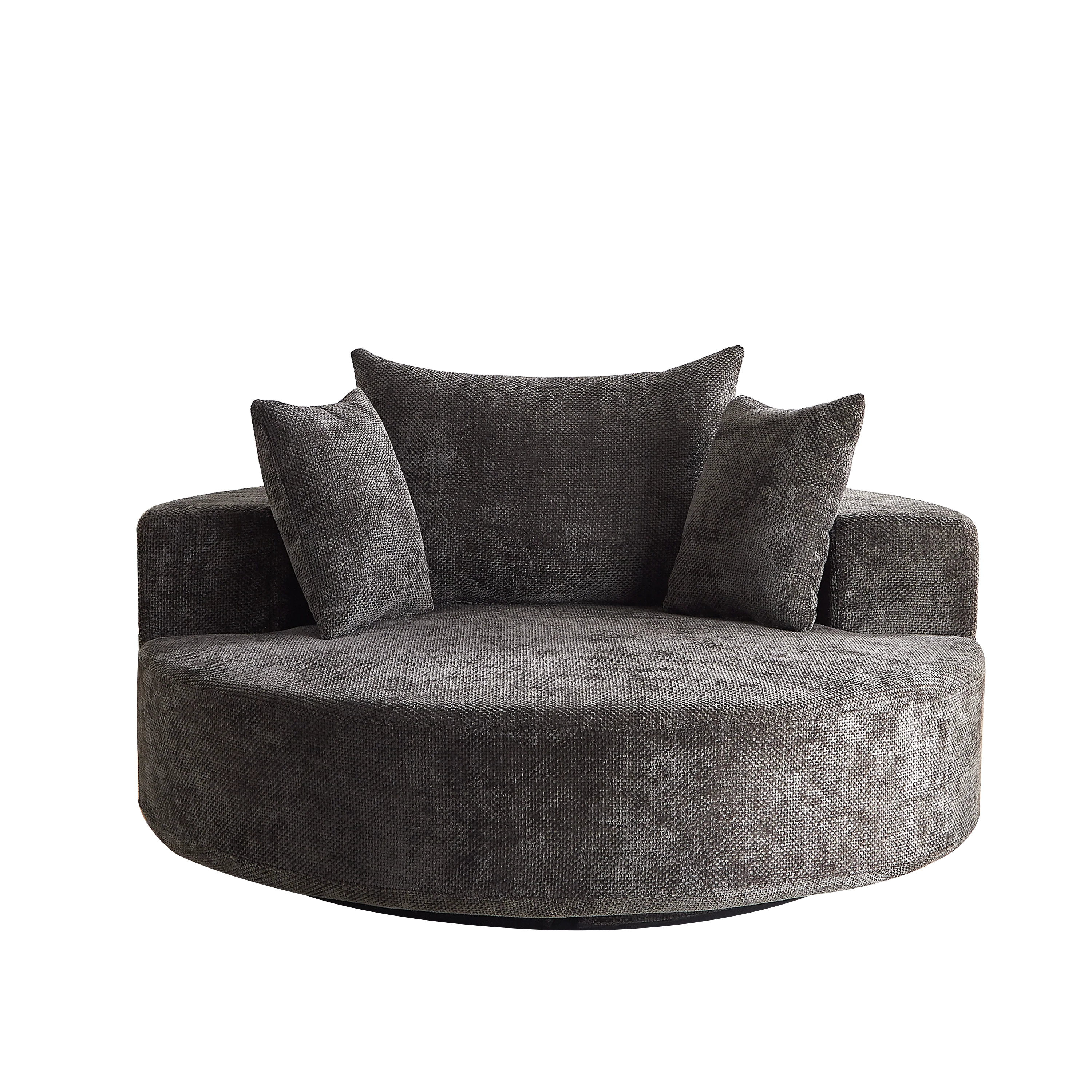 55''L Chenille Foam Single Swivel Chair - Image 5