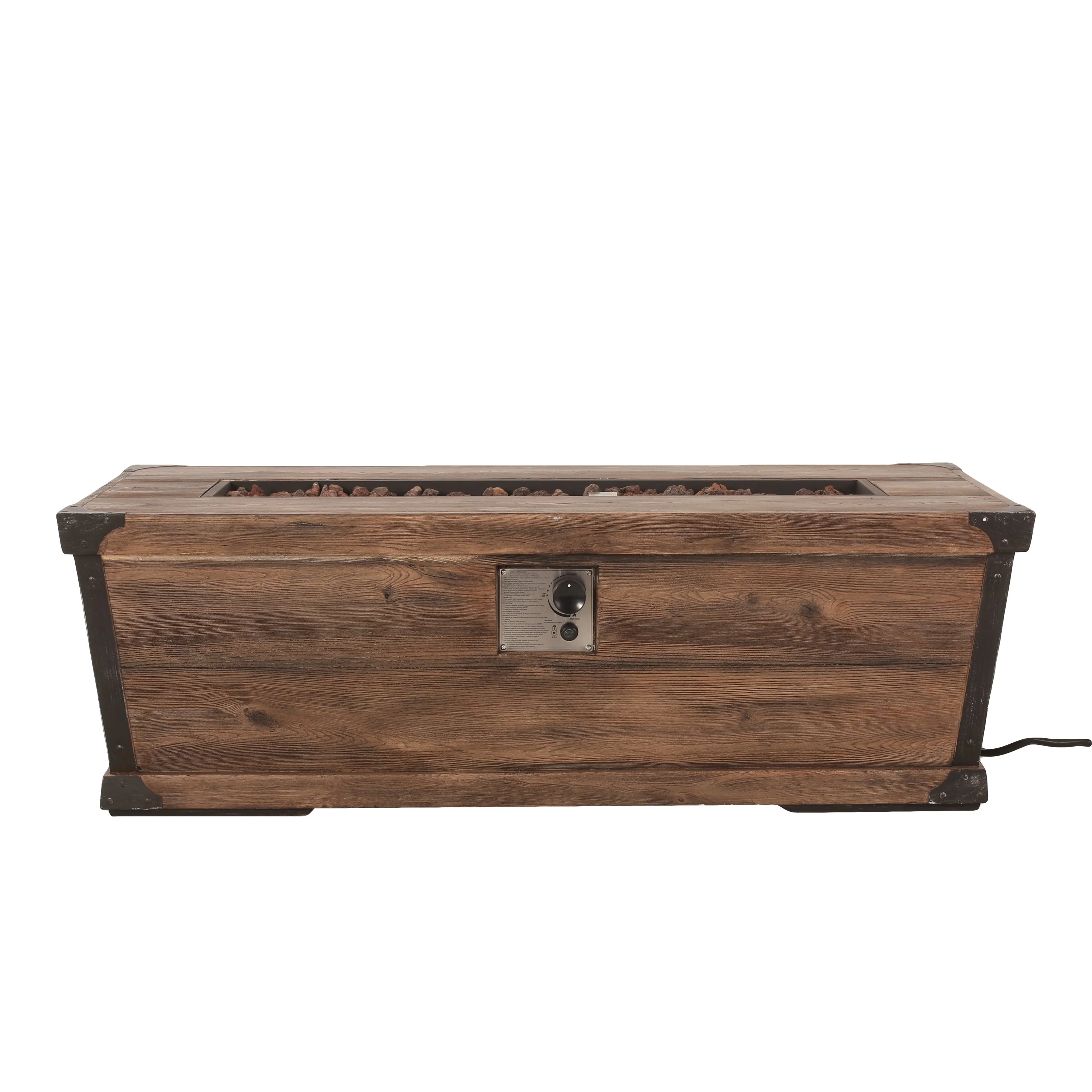 56" Outdoor Patio Rectangle Gas Burning MgO Fire Pit - Image 4