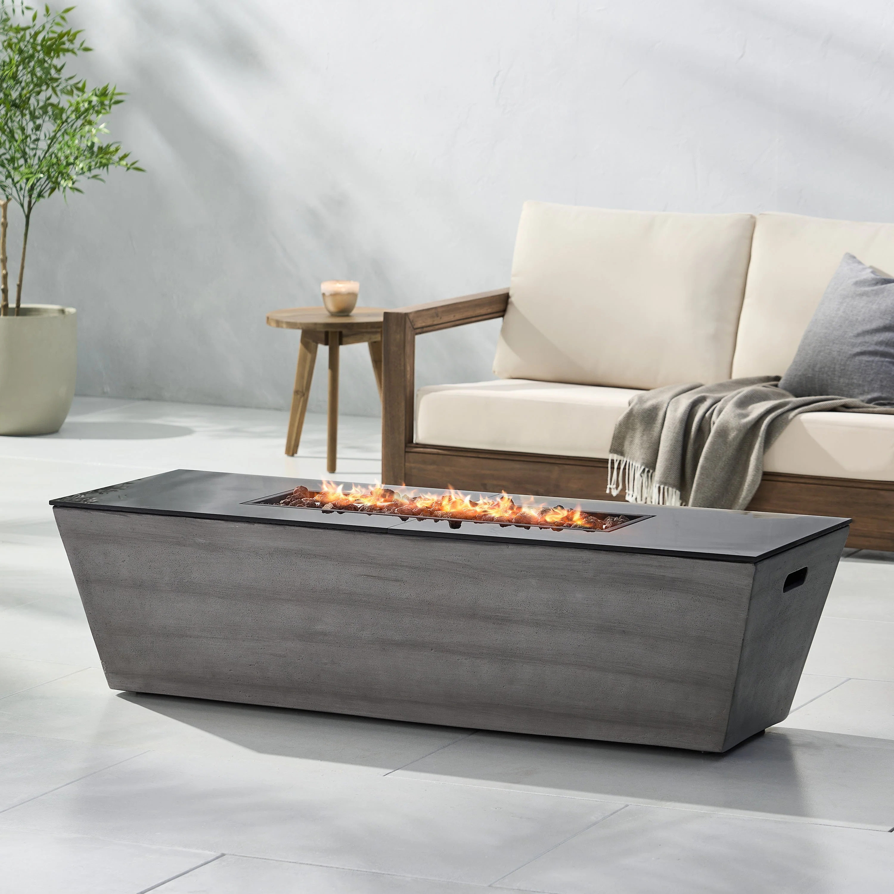 56" Rectangle MGO Fire Pit - 50,000 BTU - Image 2