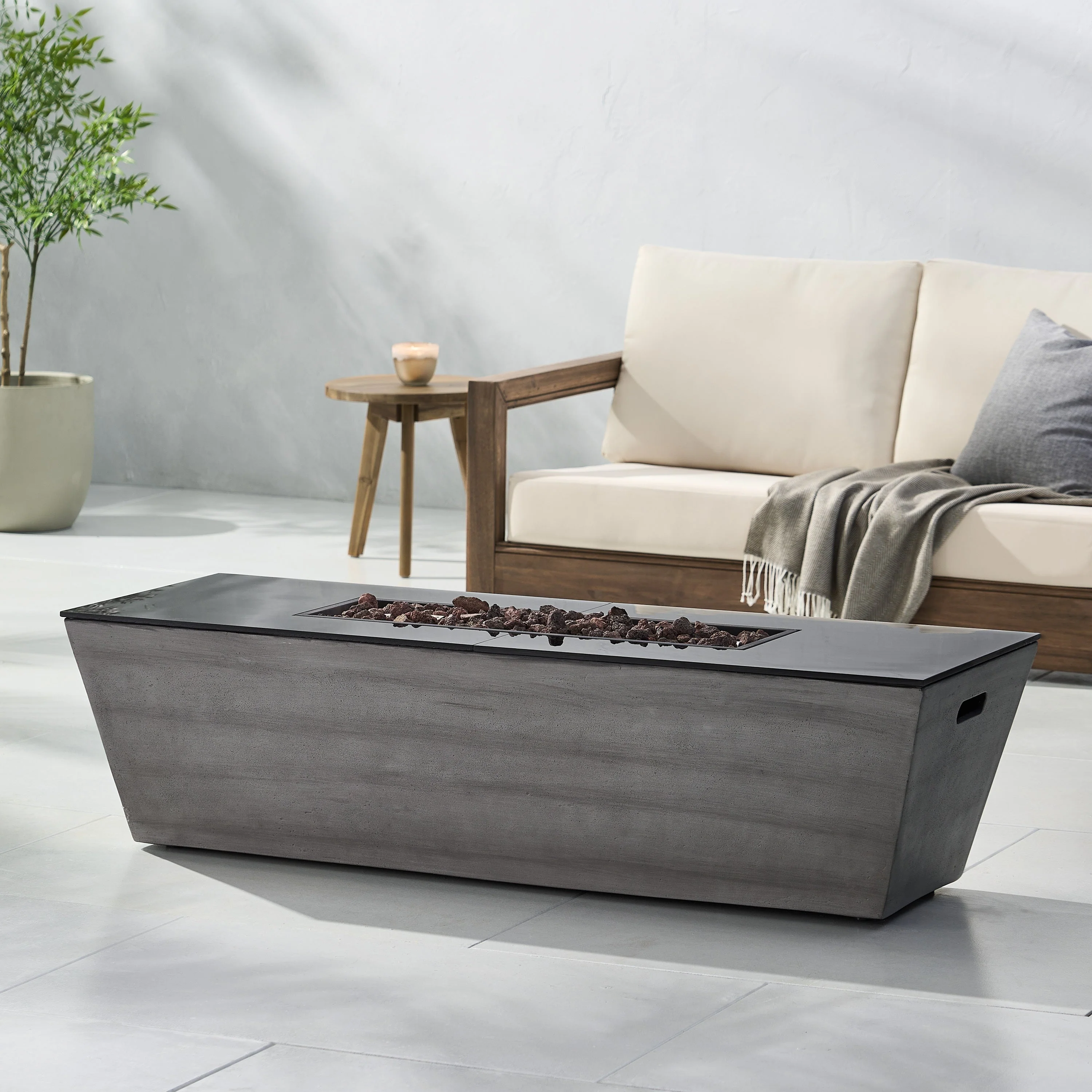 56" Rectangle MGO Fire Pit - 50,000 BTU - Image 4