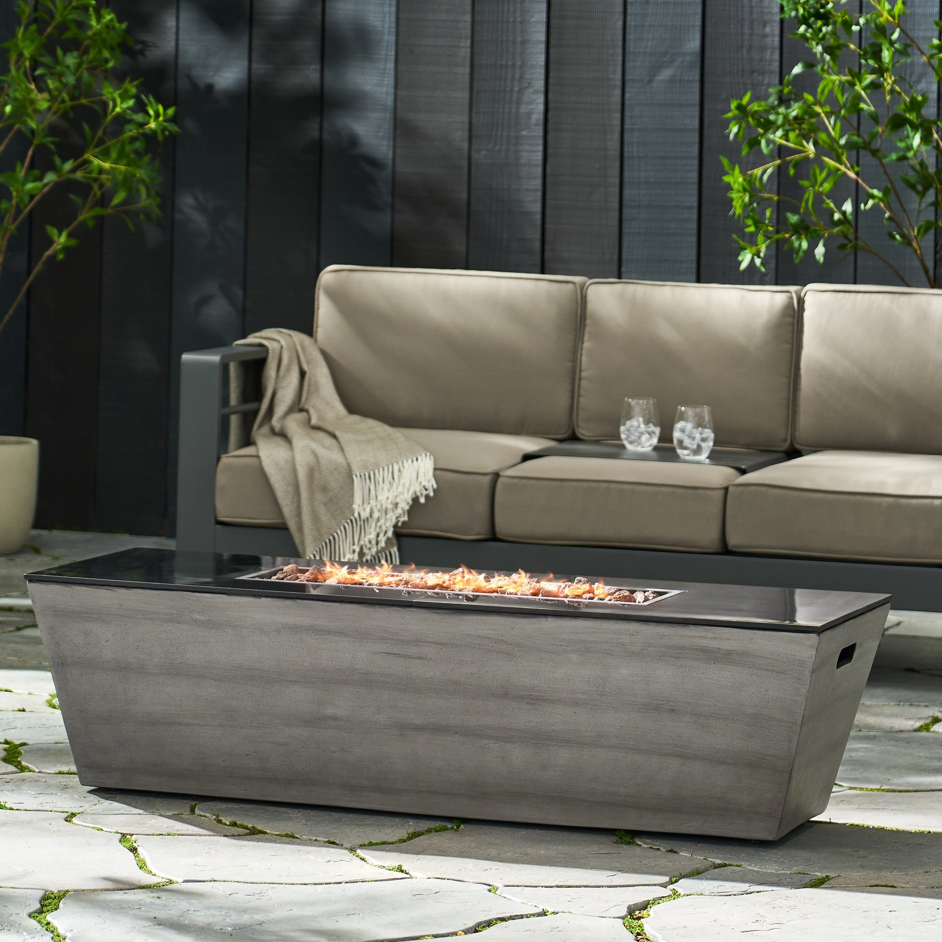 56" Rectangle MGO Fire Pit - 50,000 BTU - Image 5