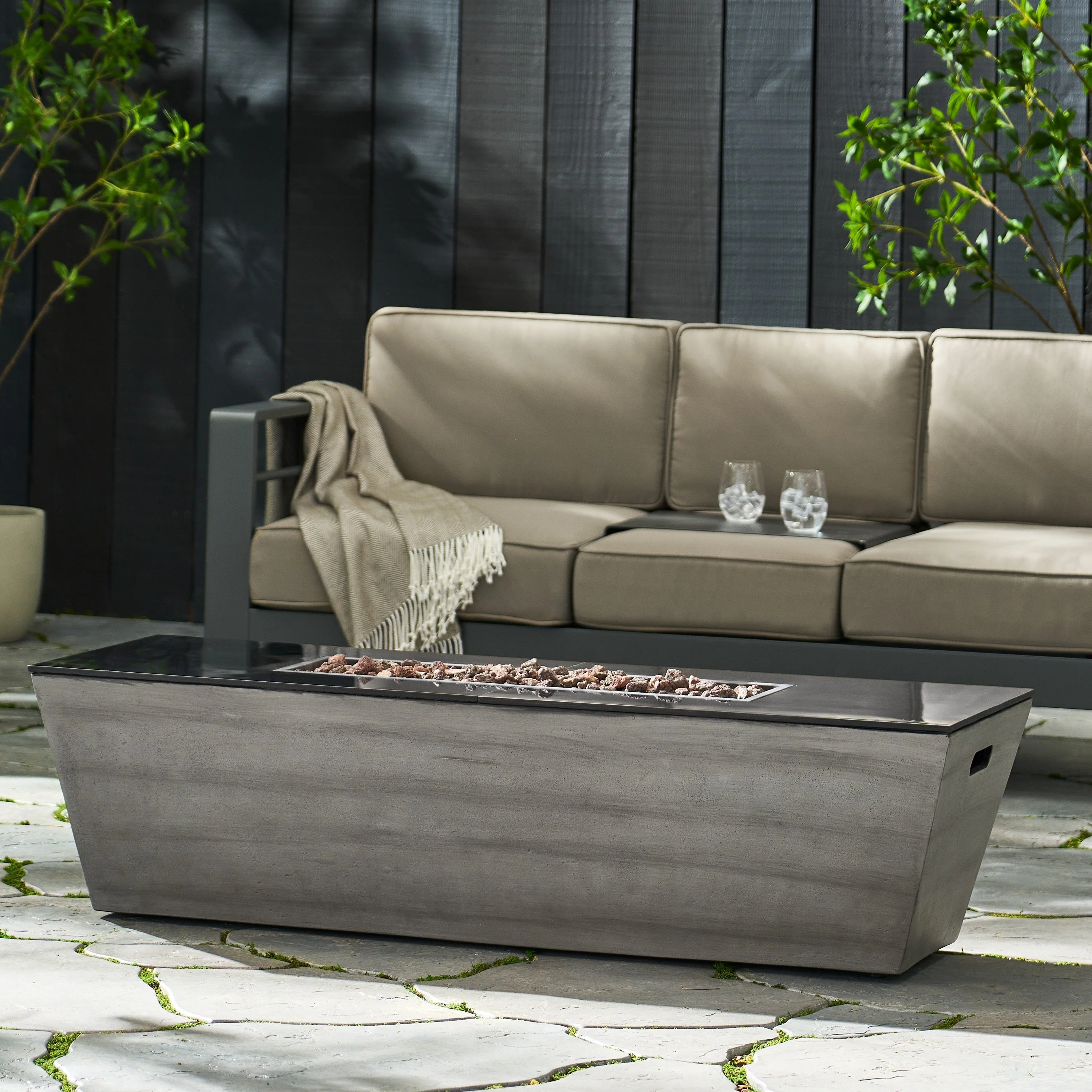 56" Rectangle MGO Fire Pit - 50,000 BTU - Image 6