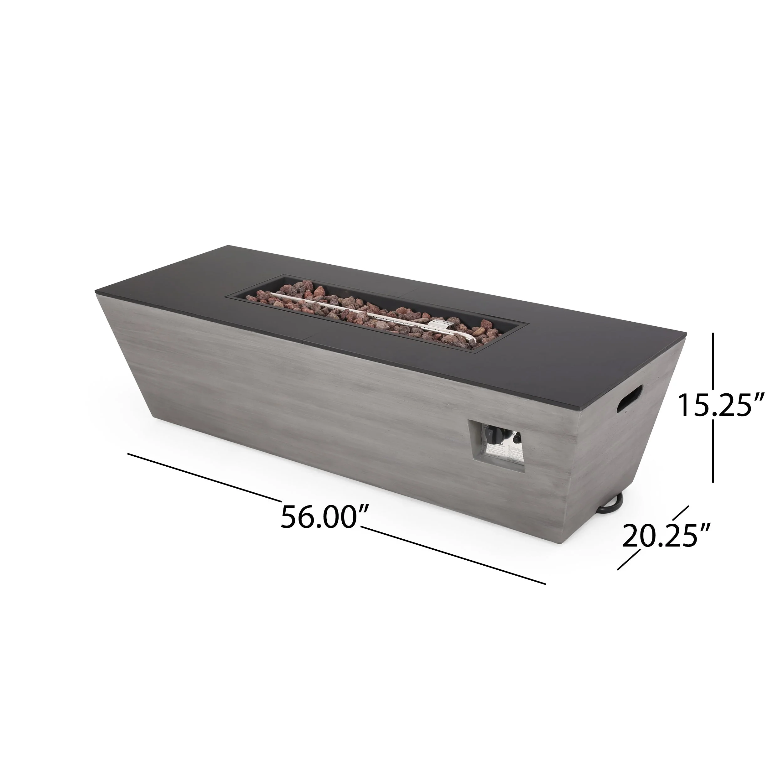 56" Rectangle MGO Fire Pit - 50,000 BTU - Image 9