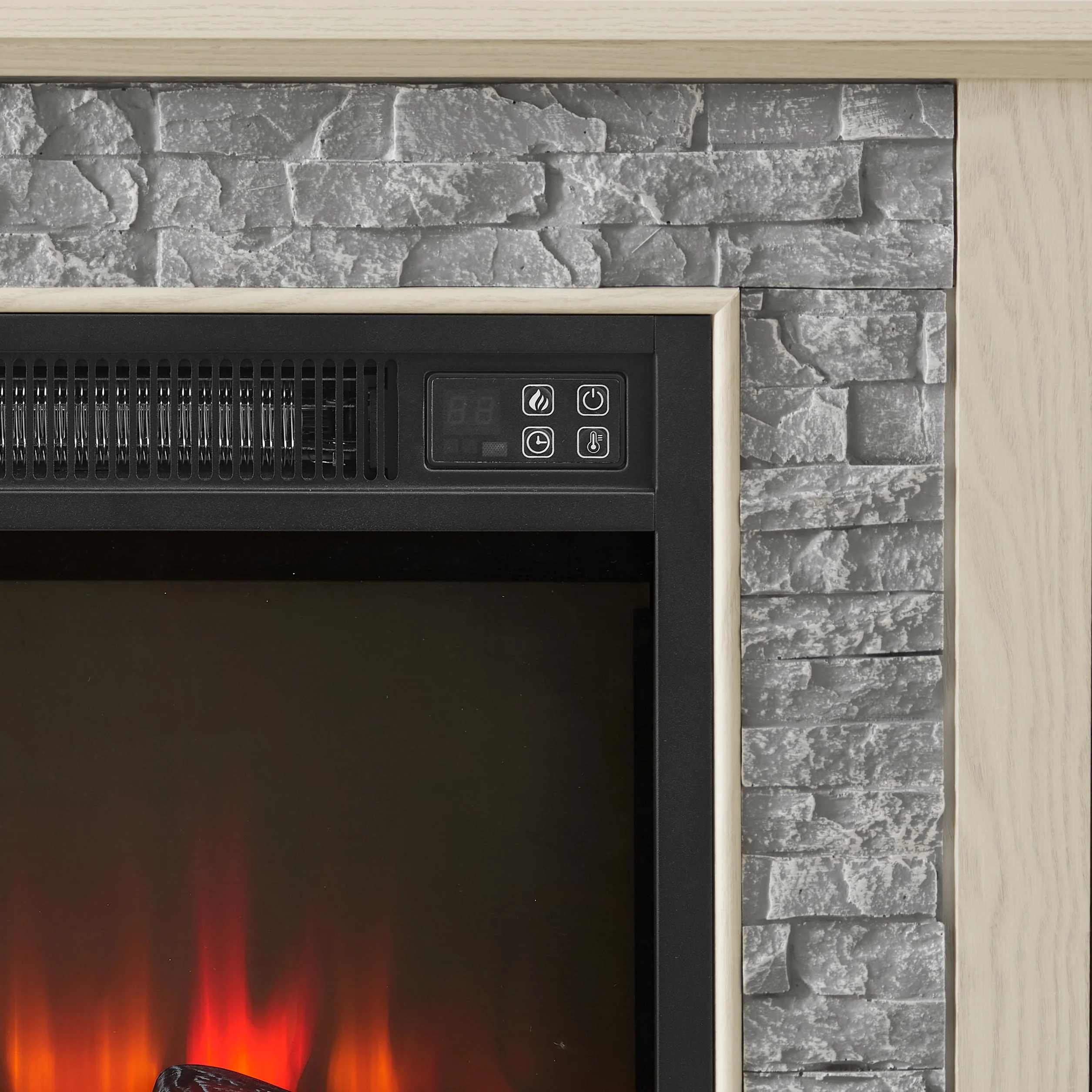 58" Modern TV Stand with Electric Fireplace and Storage - Image 9