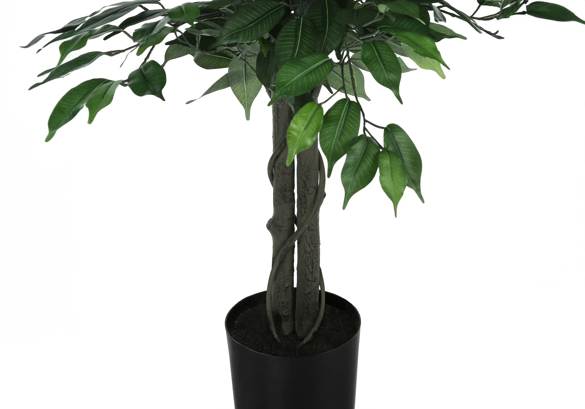 58" Tall, Artificial Plant, Ficus Tree, Indoor, Faux, Fake, Floor, Greenery, Potted, Decorative - Green / Black - Image 2