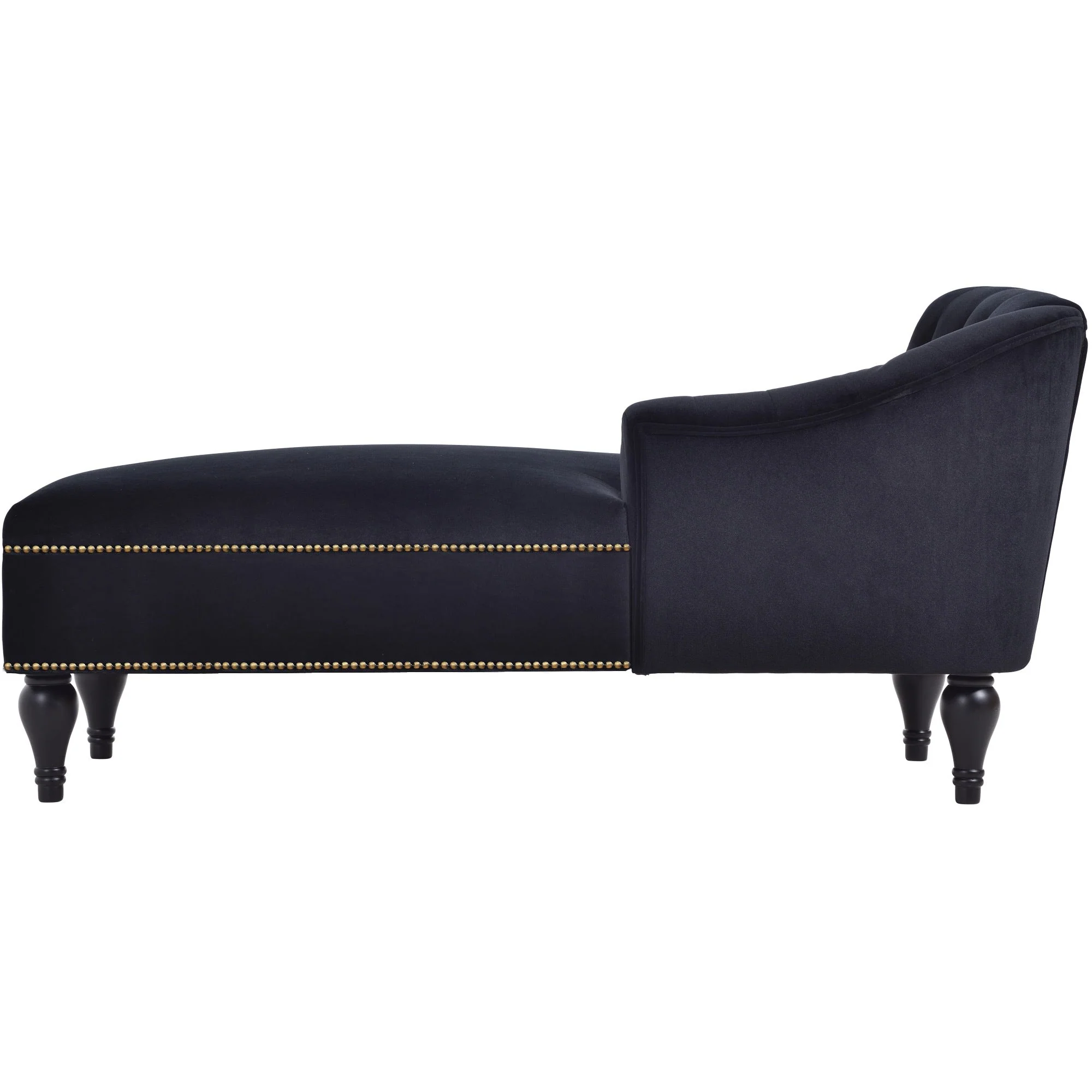 58" Velvet Chaise Lounge with Nailhead Trim and Solid Wood Legs - Image 17