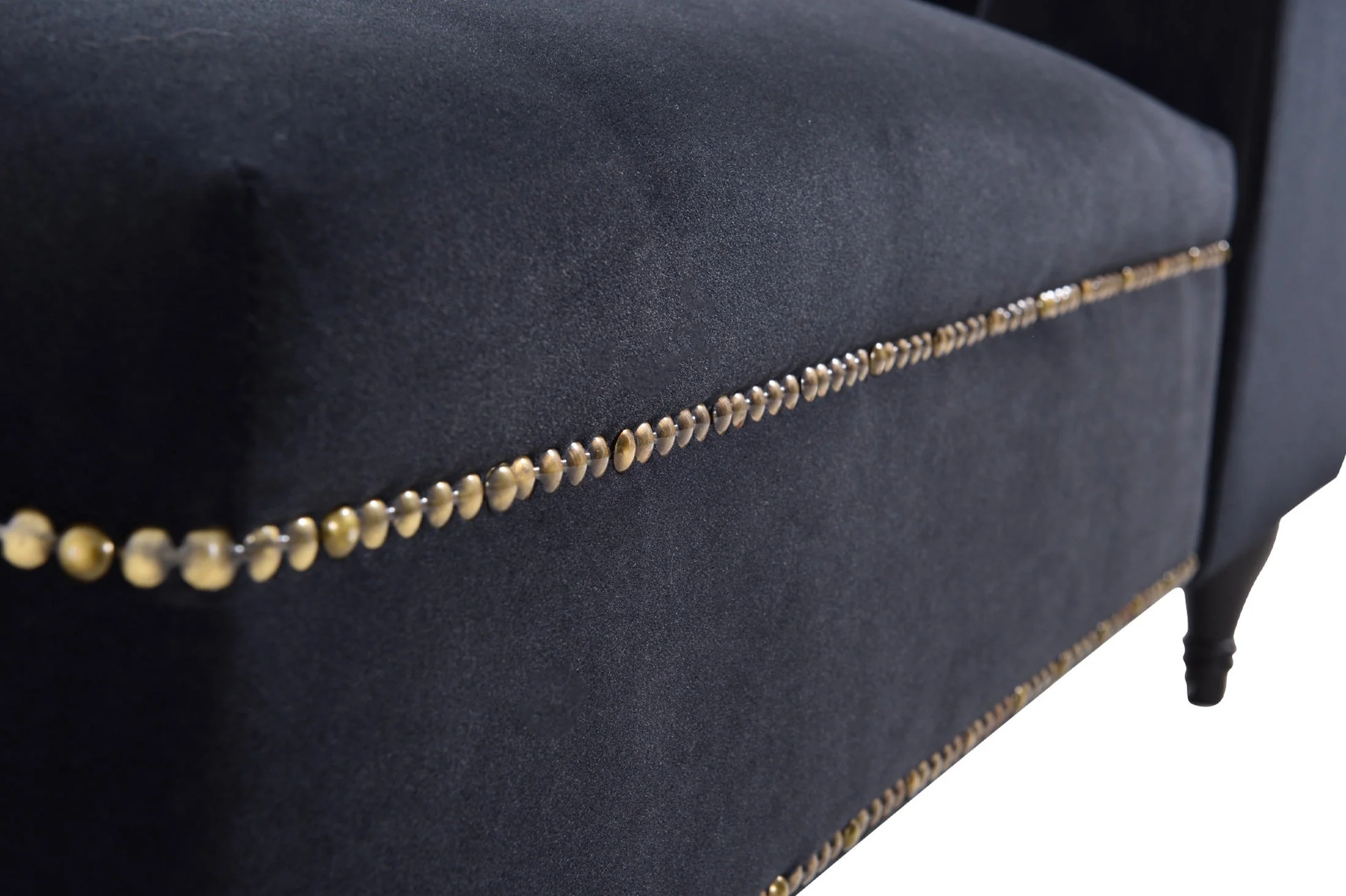 58" Velvet Chaise Lounge with Nailhead Trim and Solid Wood Legs - Image 38