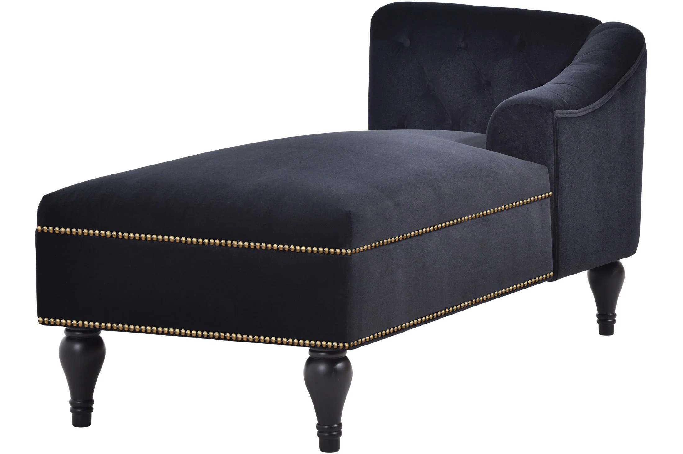 58" Velvet Chaise Lounge with Nailhead Trim and Solid Wood Legs - Image 40