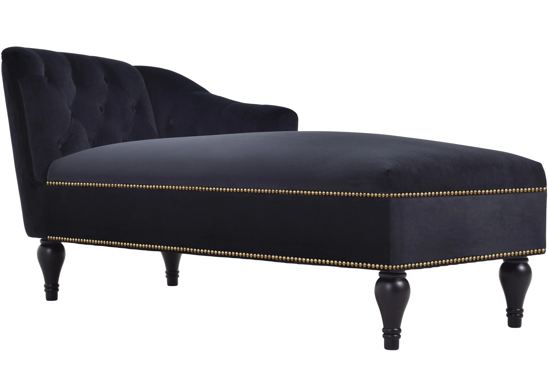 58" Velvet Chaise Lounge with Nailhead Trim and Solid Wood Legs - Image 44