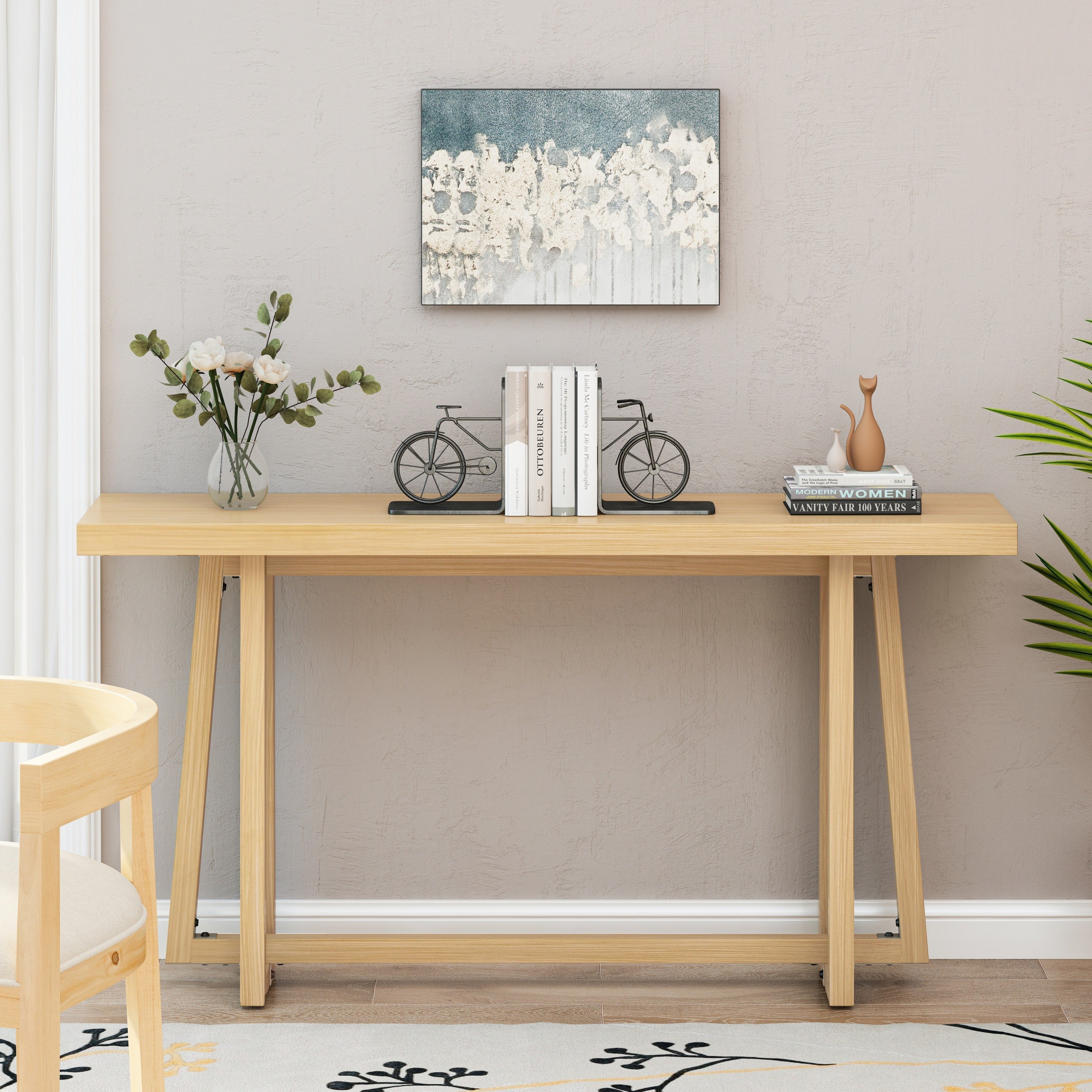59.84'' Console Table - Natural Finish - Image 2