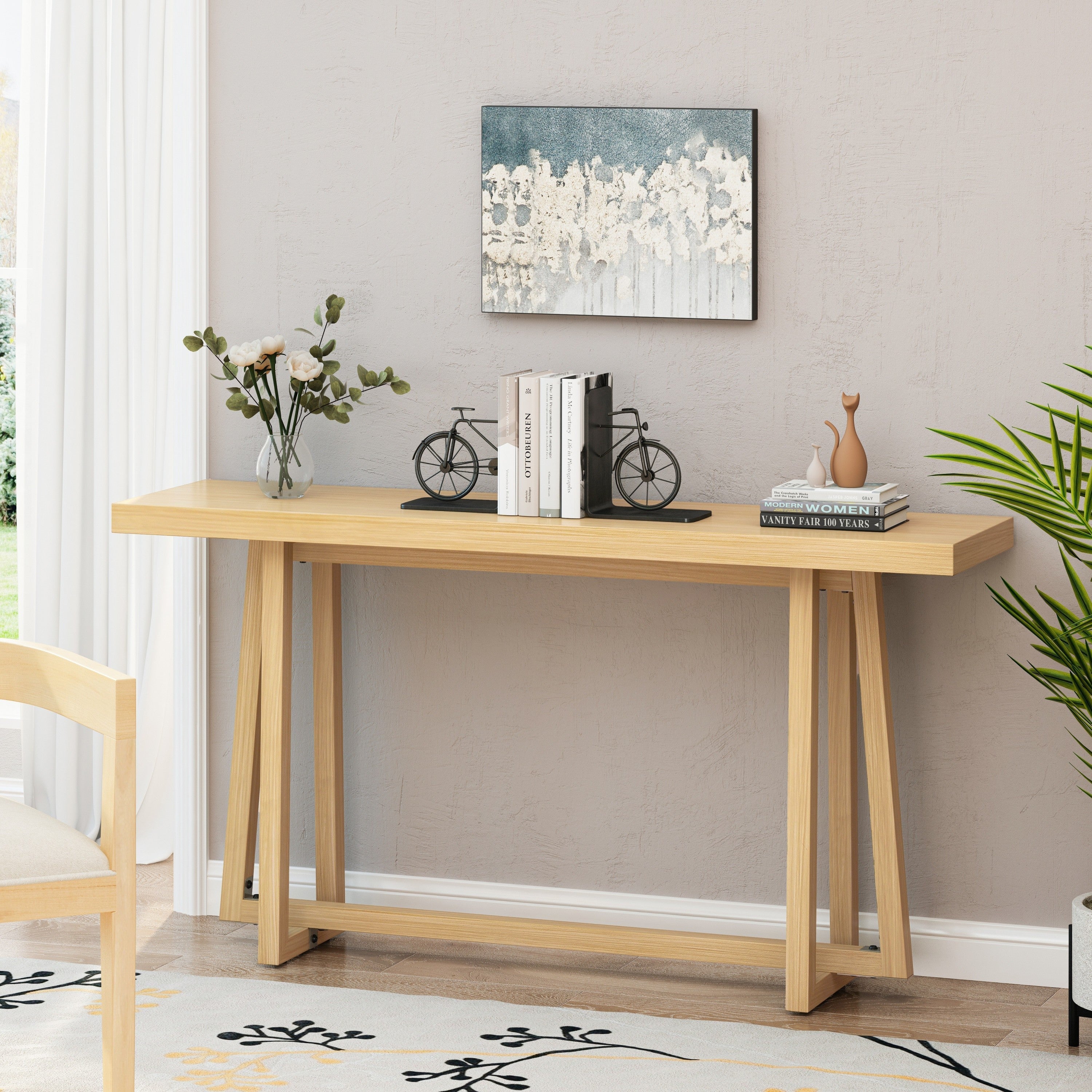 59.84'' Console Table - Natural Finish - Image 5