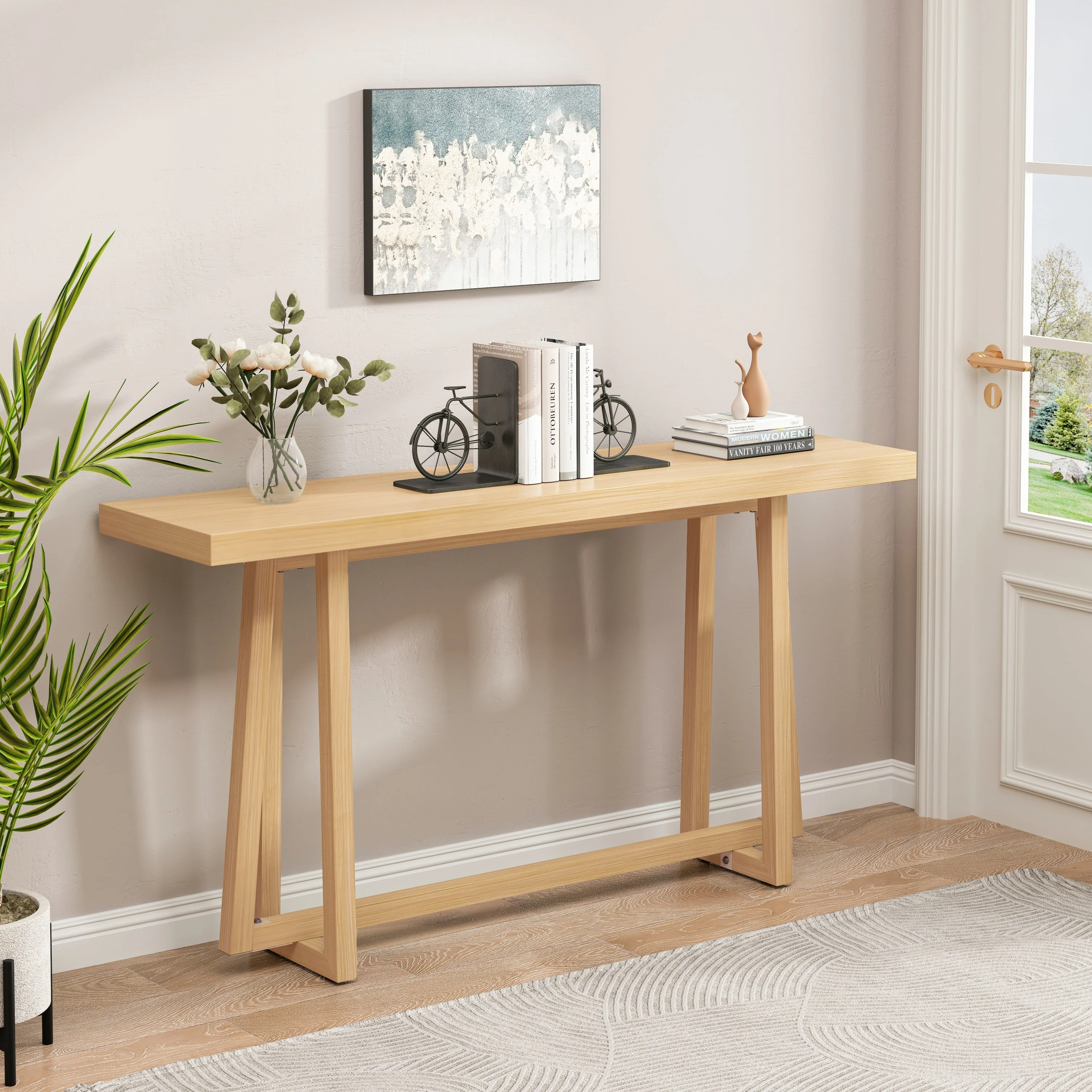 59.84'' Console Table - Natural Finish - Image 6