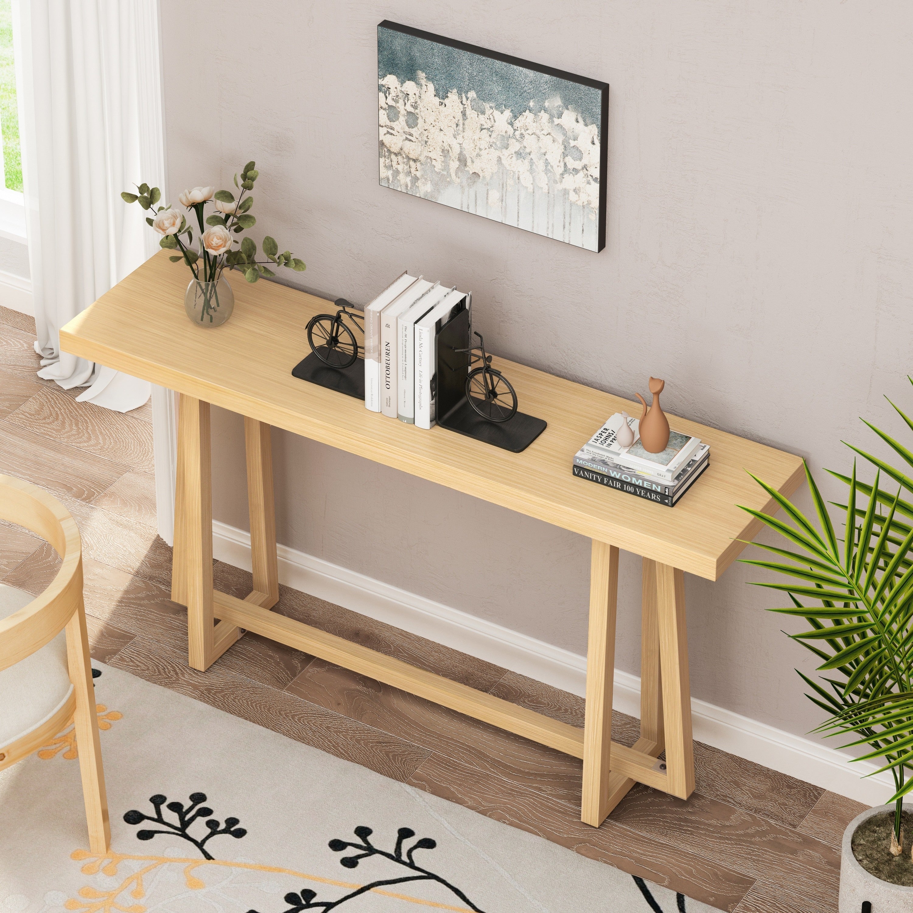 59.84'' Console Table - Natural Finish - Image 7