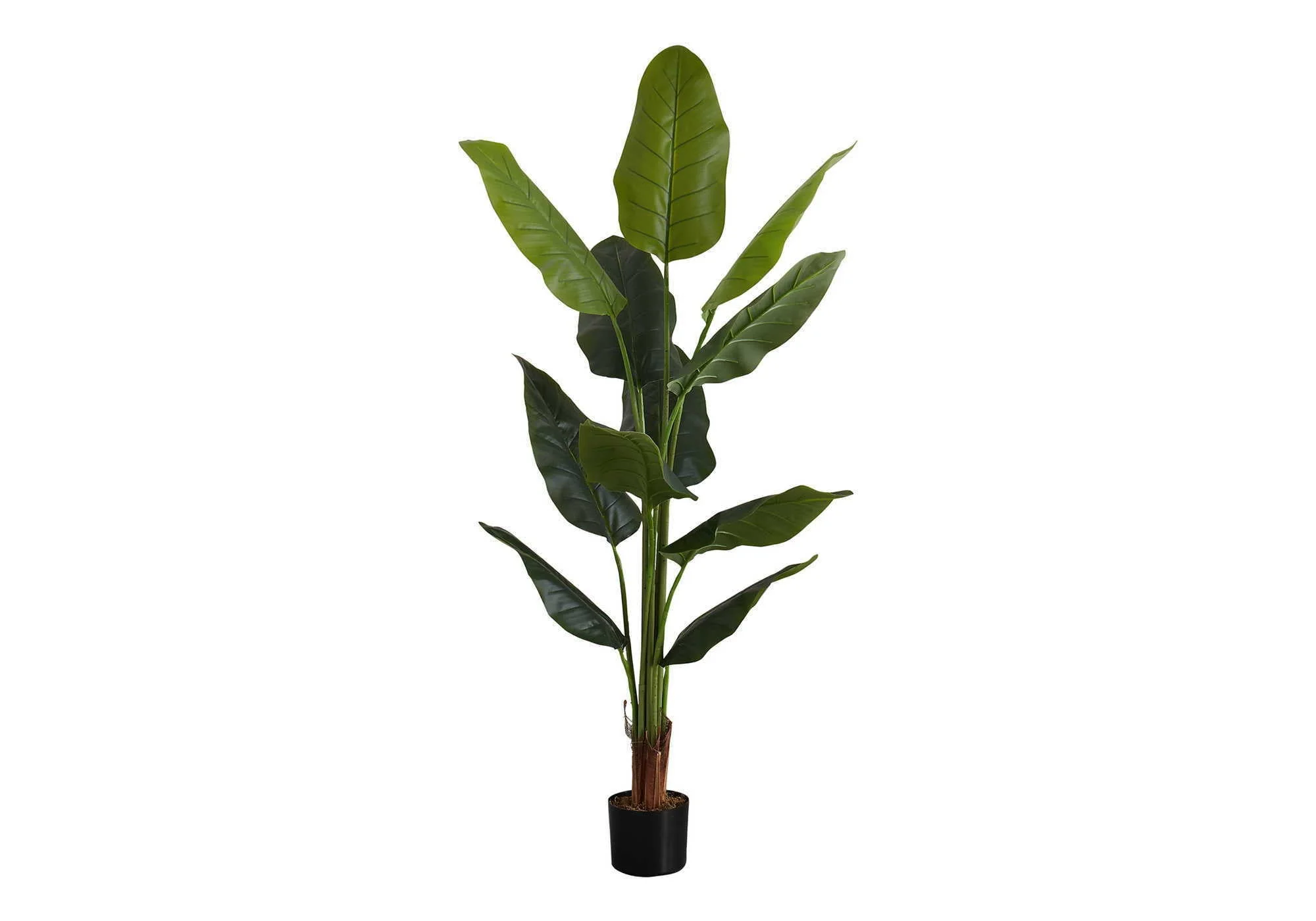 59" Tall, Artificial Plant, Strelitzia Tree, Indoor, Faux, Fake, Floor, Greenery, Potted, Real Touch, Decorative - Green / Black - Image 3