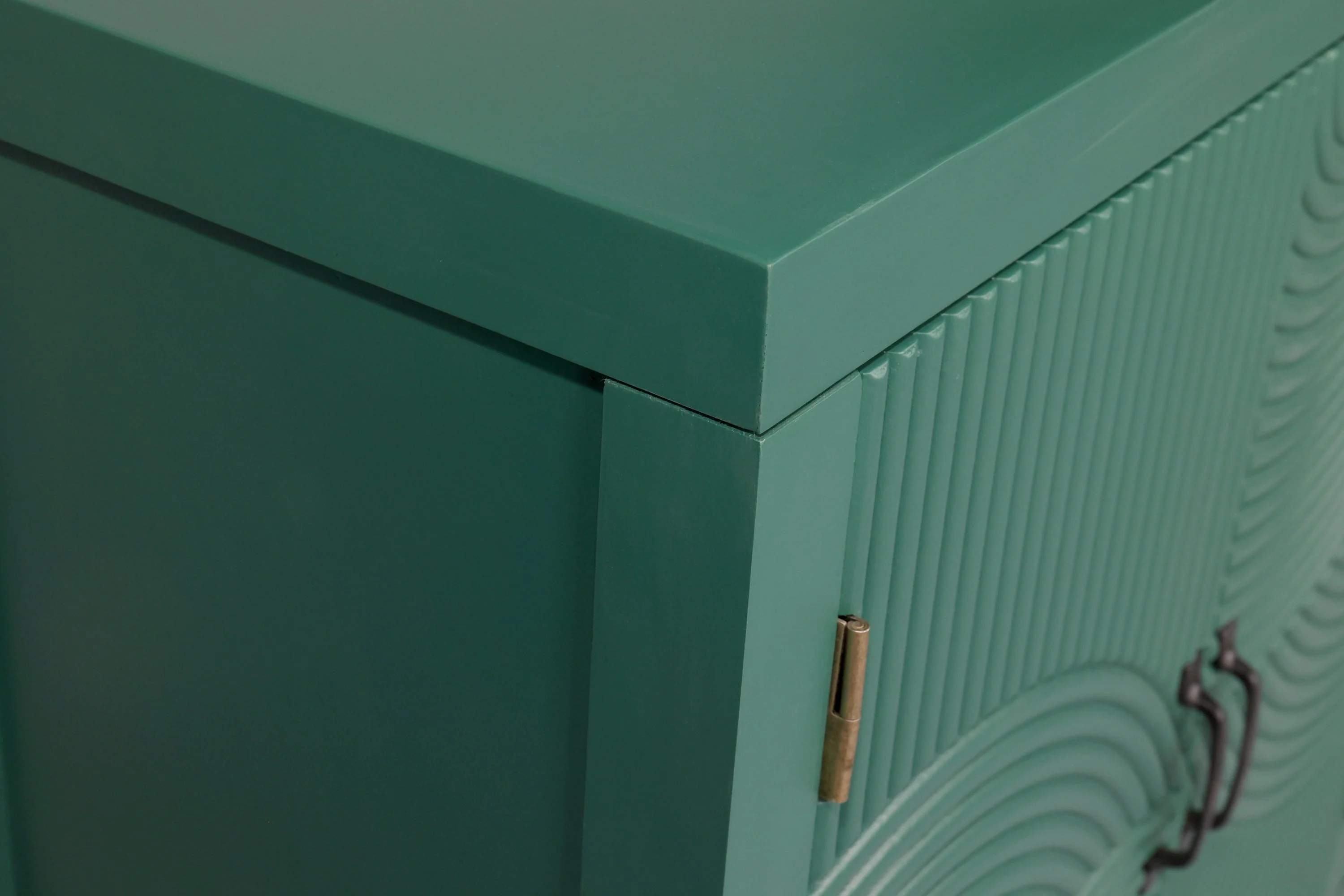 59in Green Accent Cabinet with 4 Doors Mid Century Modern Buffet - Image 11