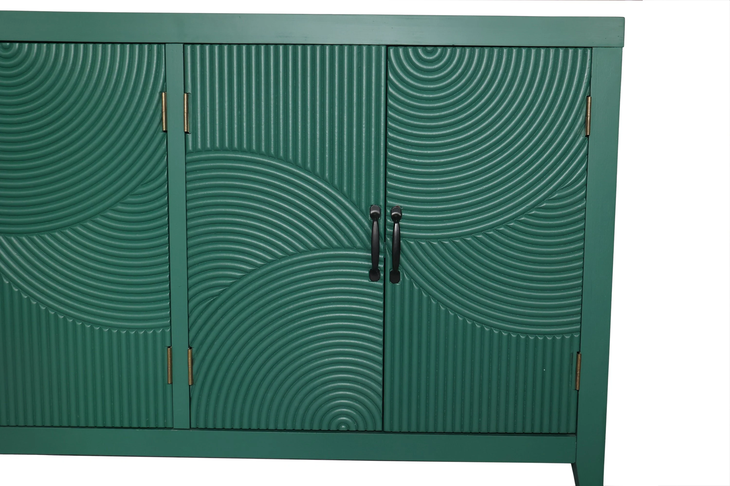 59in Green Accent Cabinet with 4 Doors Mid Century Modern Buffet - Image 12
