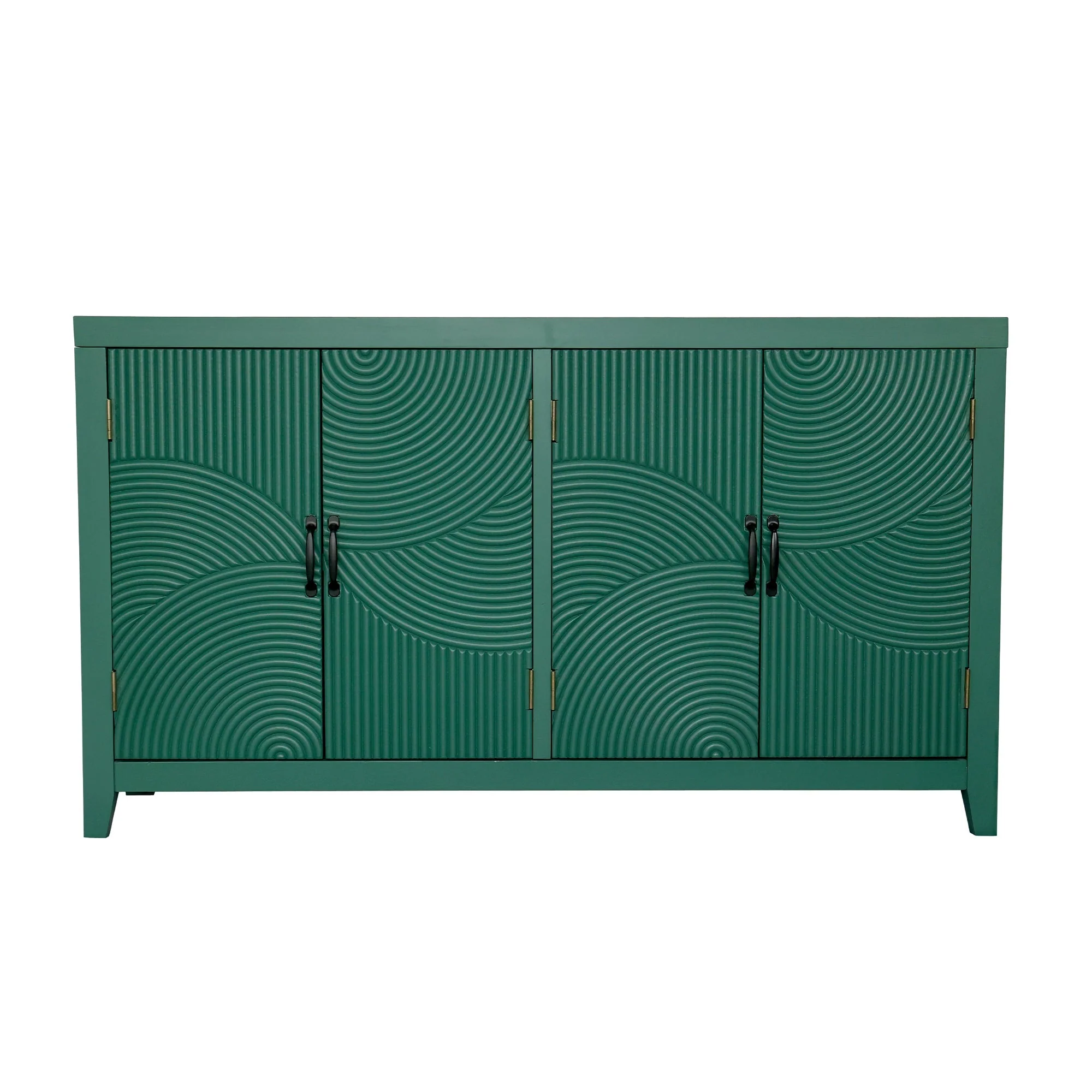 59in Green Accent Cabinet with 4 Doors Mid Century Modern Buffet - Image 6