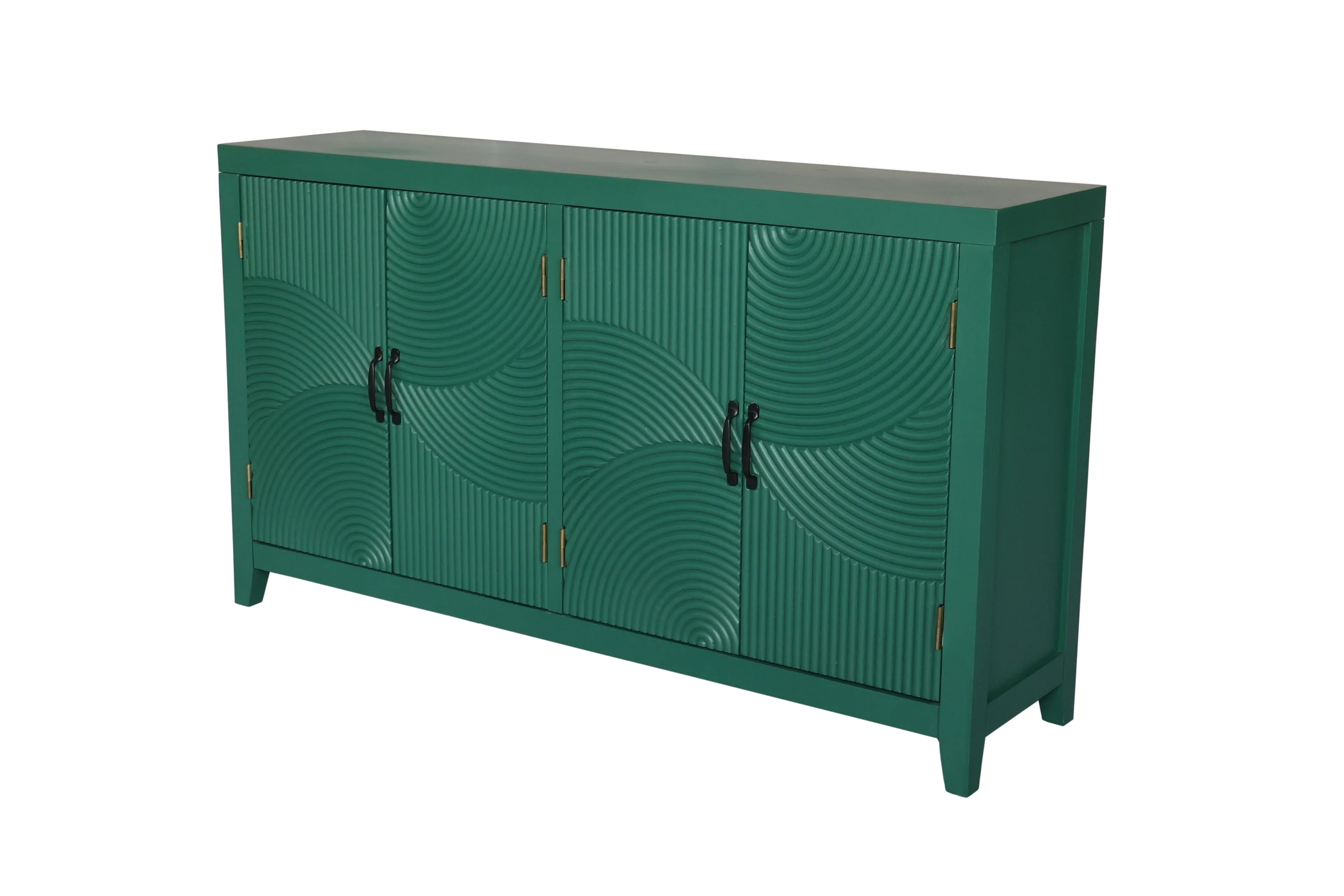 59in Green Accent Cabinet with 4 Doors Mid Century Modern Buffet - Image 8