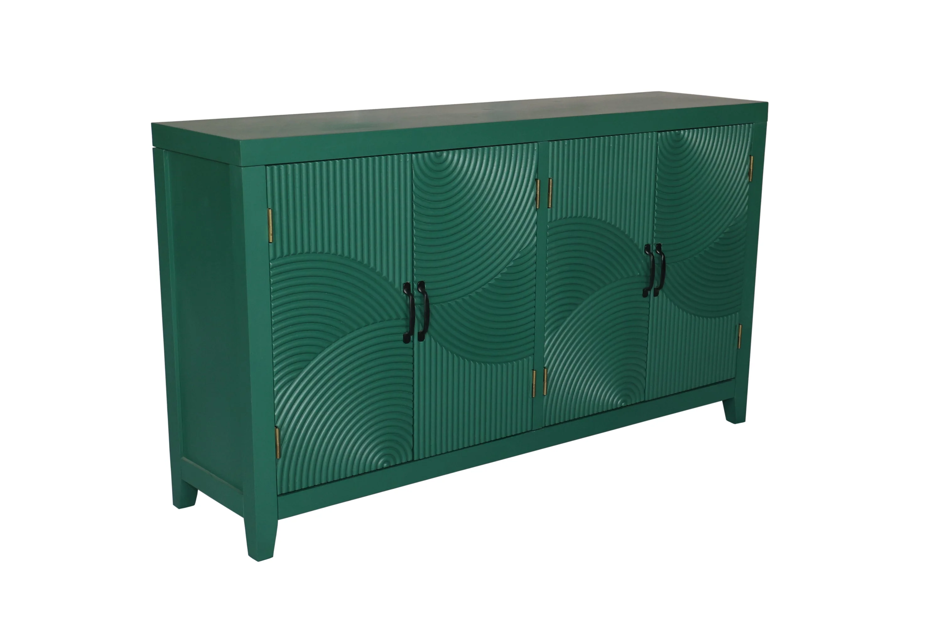 59in Green Accent Cabinet with 4 Doors Mid Century Modern Buffet - Image 9