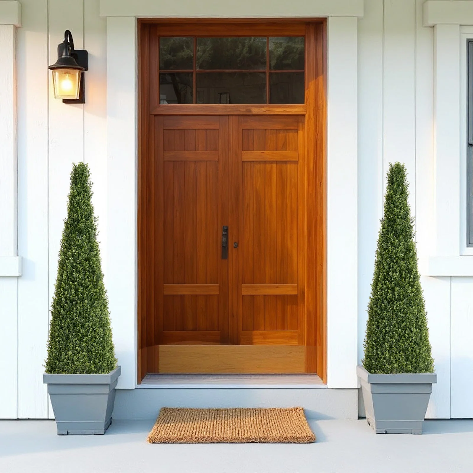 5FT Conical Topiary Cedar Trees Artificial Outdoor Lifelike Faux Evergreen - Image 7
