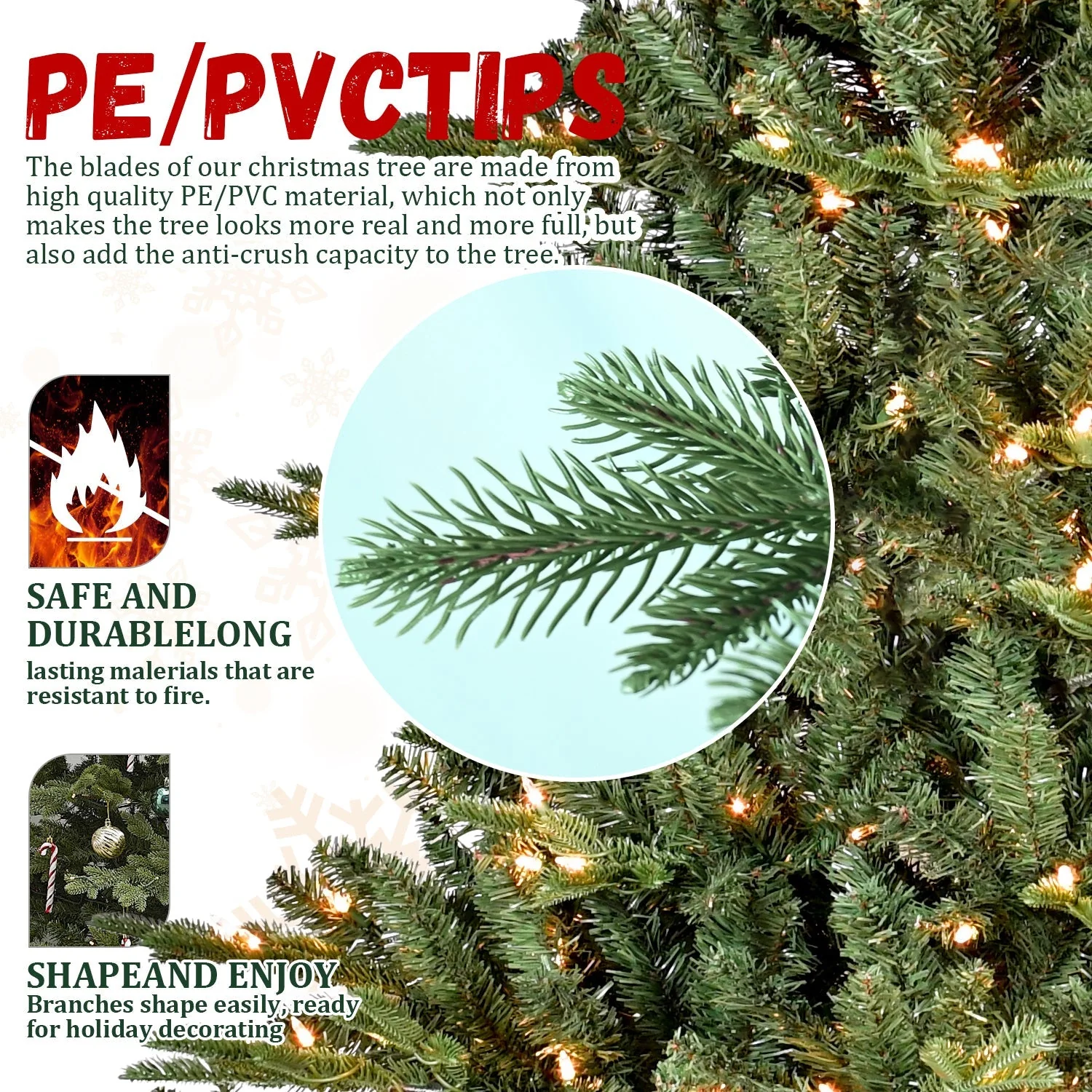 5FT The Full-Bodied Pre-Lit Evergreen Christmas Tree - Image 4