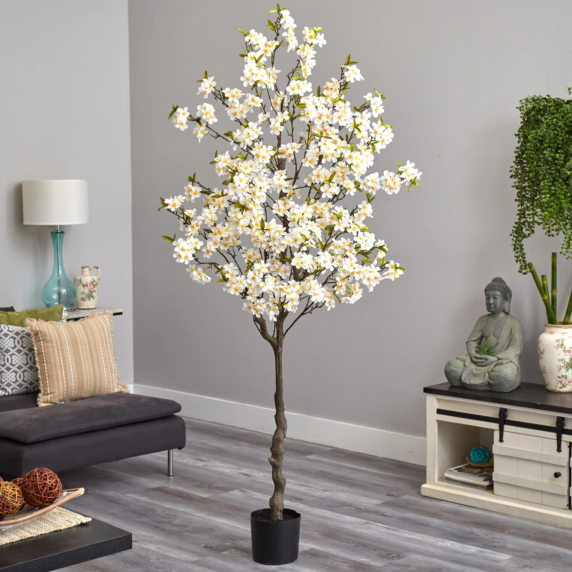 6.5’ Apple Flower Artificial Tree - Image 3