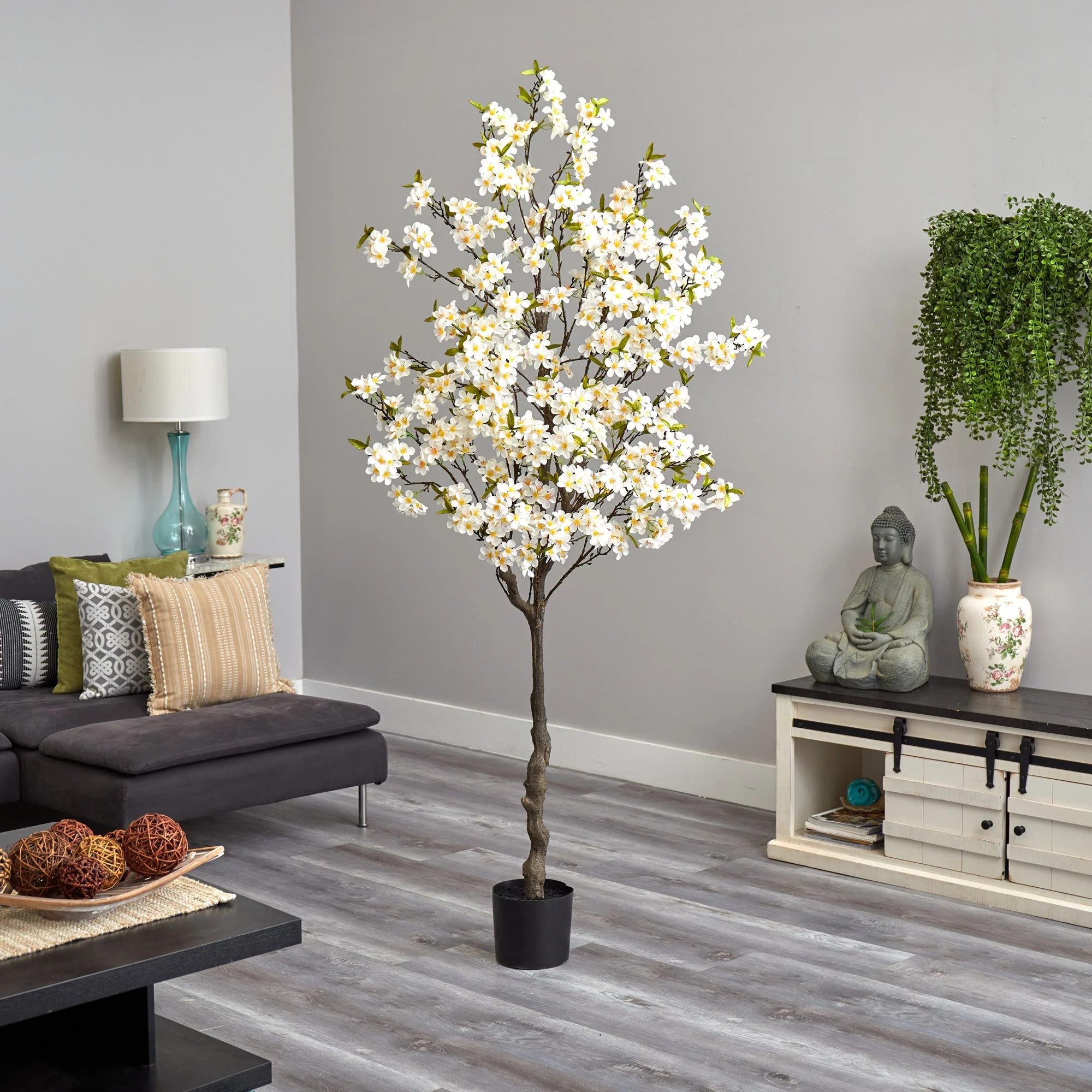 6.5’ Apple Flower Artificial Tree - Image 4