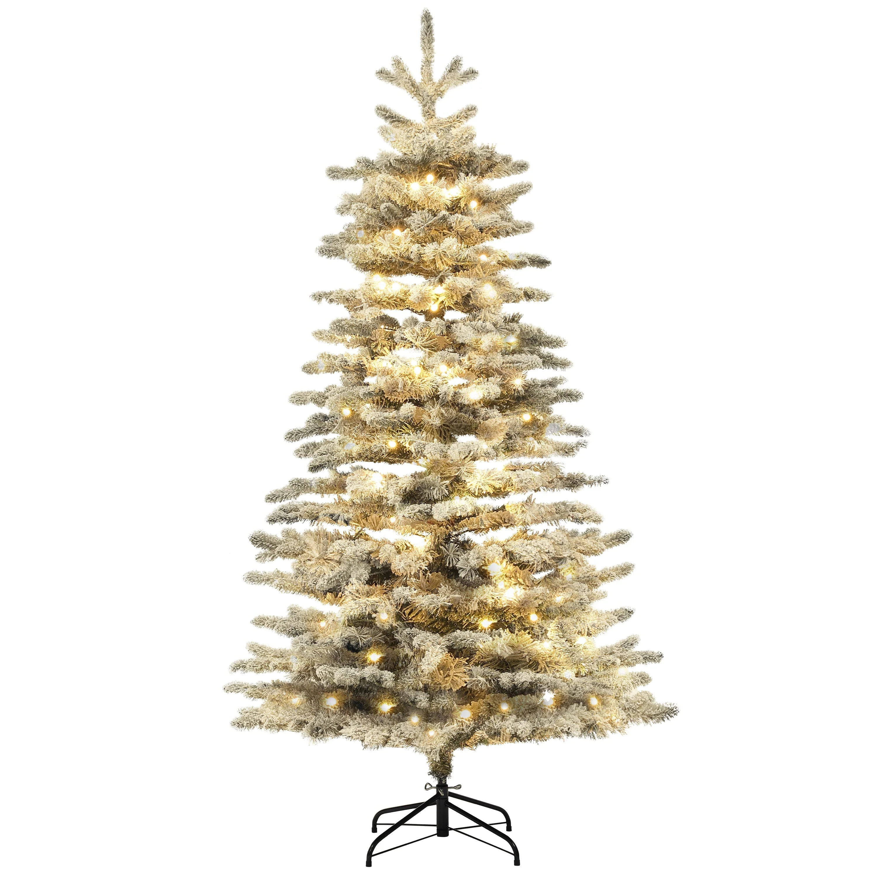 6.5 Ft Pre-Lit Snow Flocked Mountain Pine Artificial Christmas Tree - Image 10