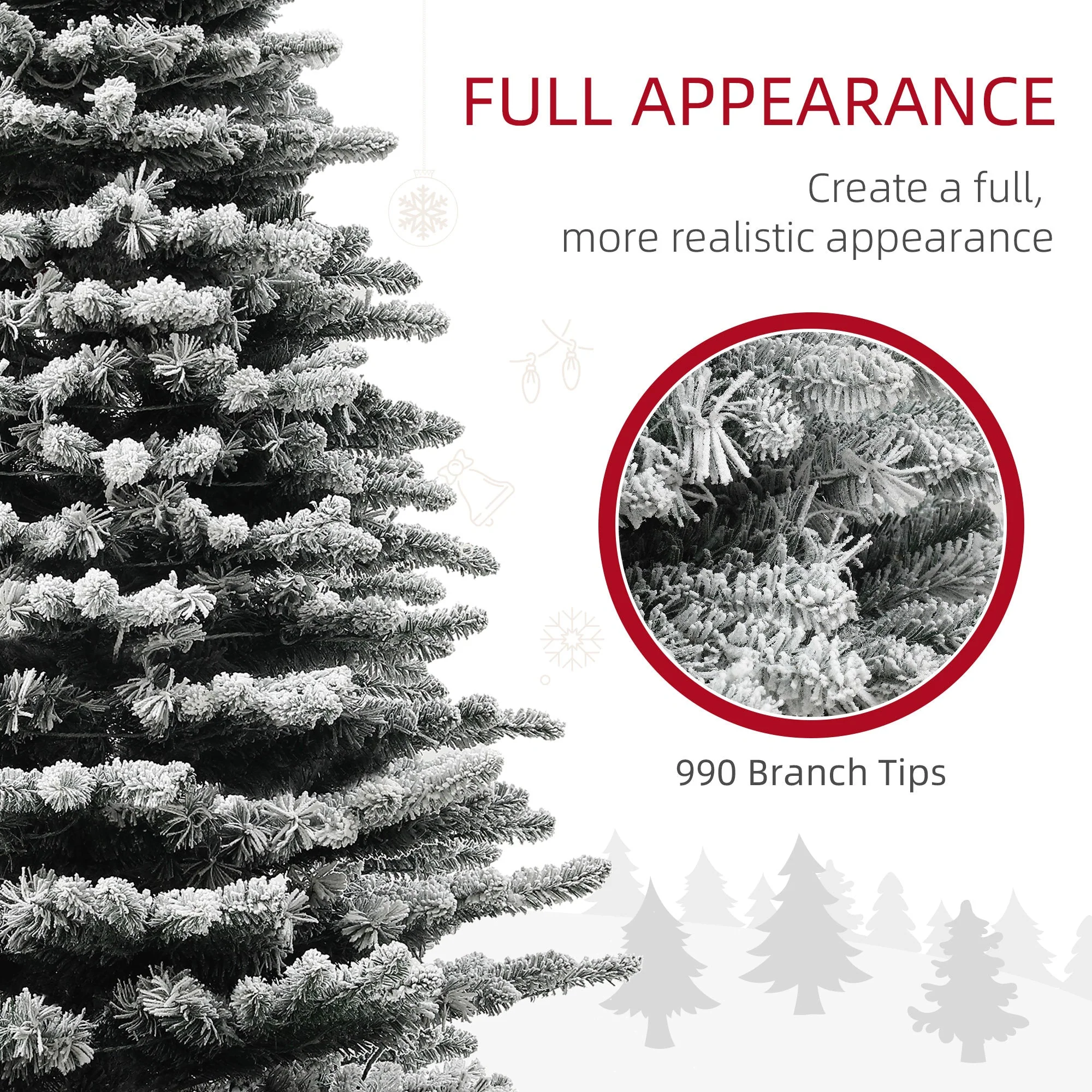 6.5 Ft Pre-Lit Snow Flocked Mountain Pine Artificial Christmas Tree - Image 4