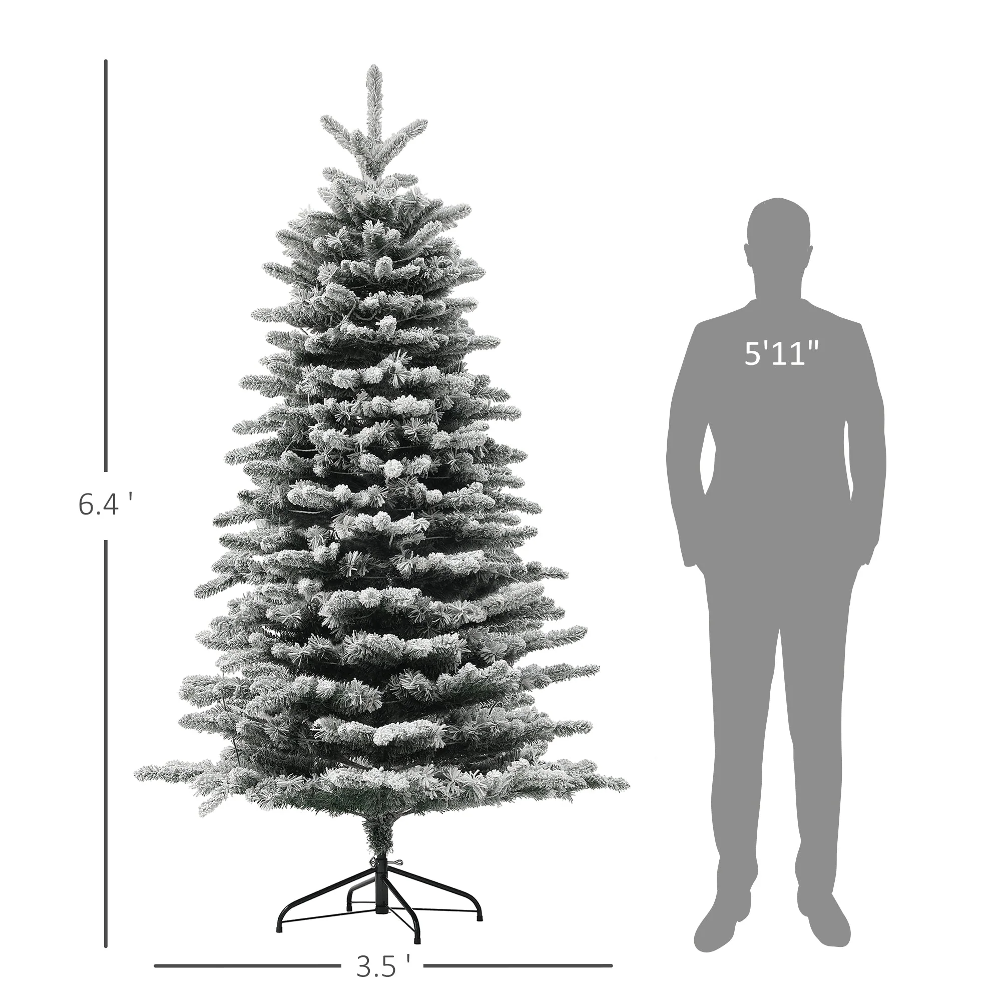 6.5 Ft Pre-Lit Snow Flocked Mountain Pine Artificial Christmas Tree - Image 8