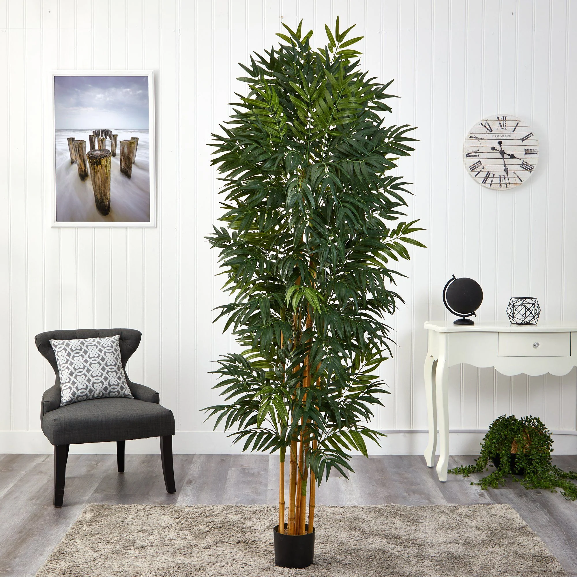 6.5’ Phoenix Palm Artificial tree with Natural Trunk - Image 4