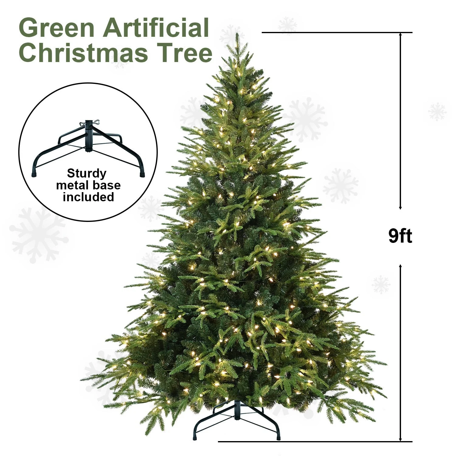 6.5ft Pre-Lit Artificial Christmas Tree with 450 Warm White Incandescent Lights - Image 13