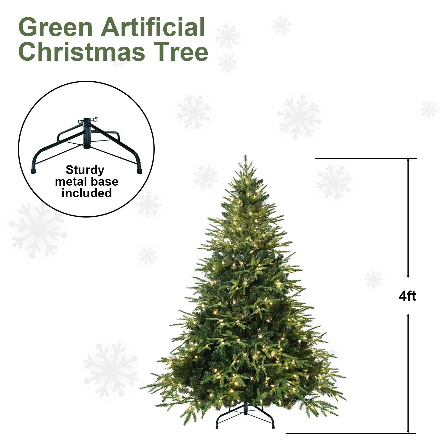 6.5ft Pre-Lit Artificial Christmas Tree with 450 Warm White Incandescent Lights - Image 6