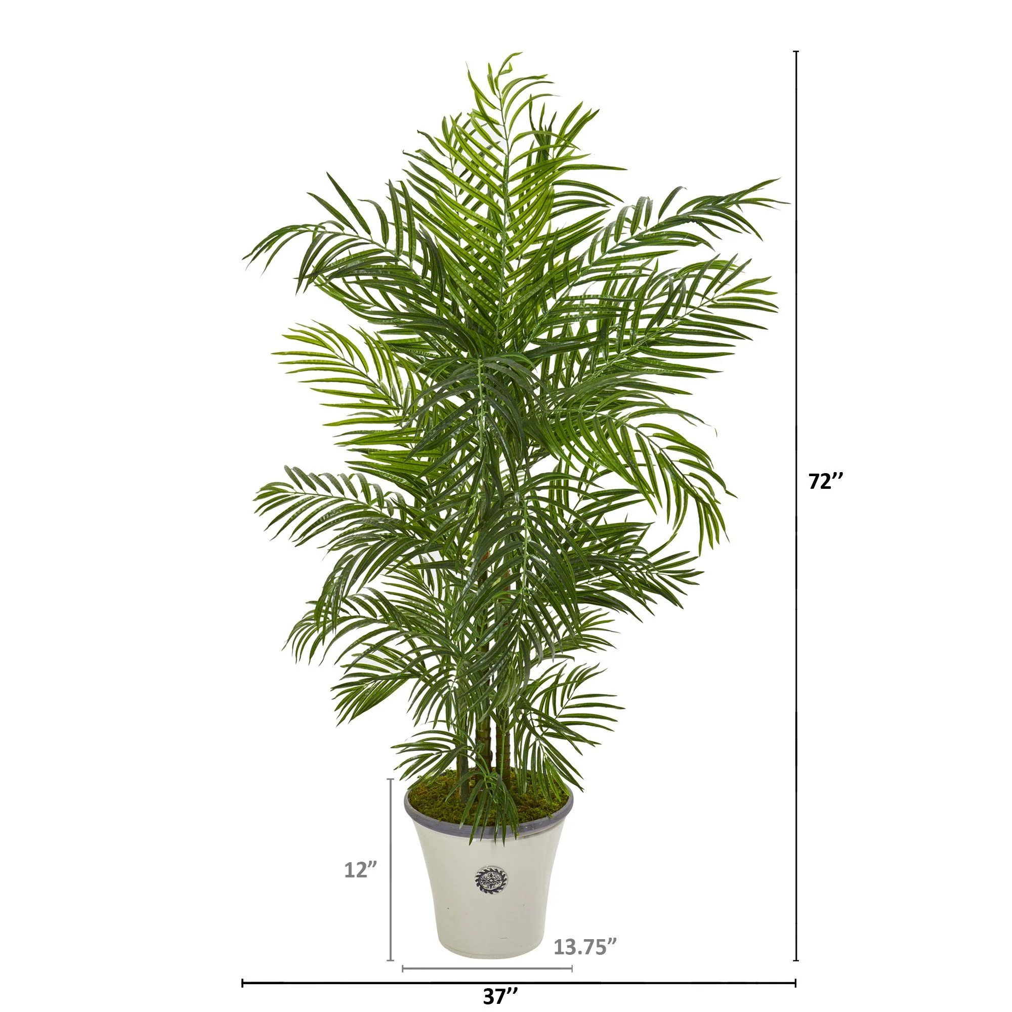 6’ Areca Palm Artificial Tree in Planter(Indoor/Outdoor) - Image 2