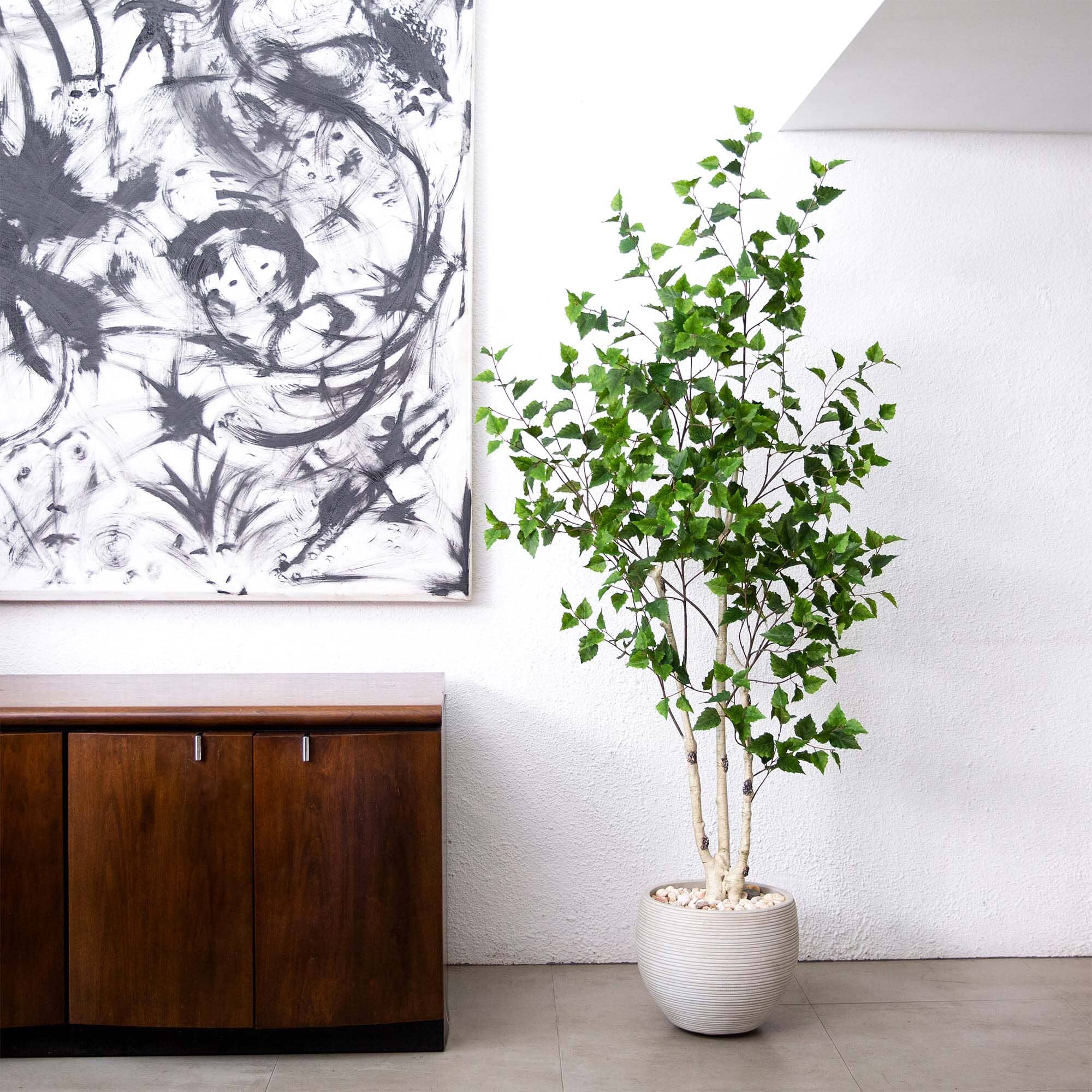 6’ Artificial Birch Tree with Real Touch Leaves - Image 3